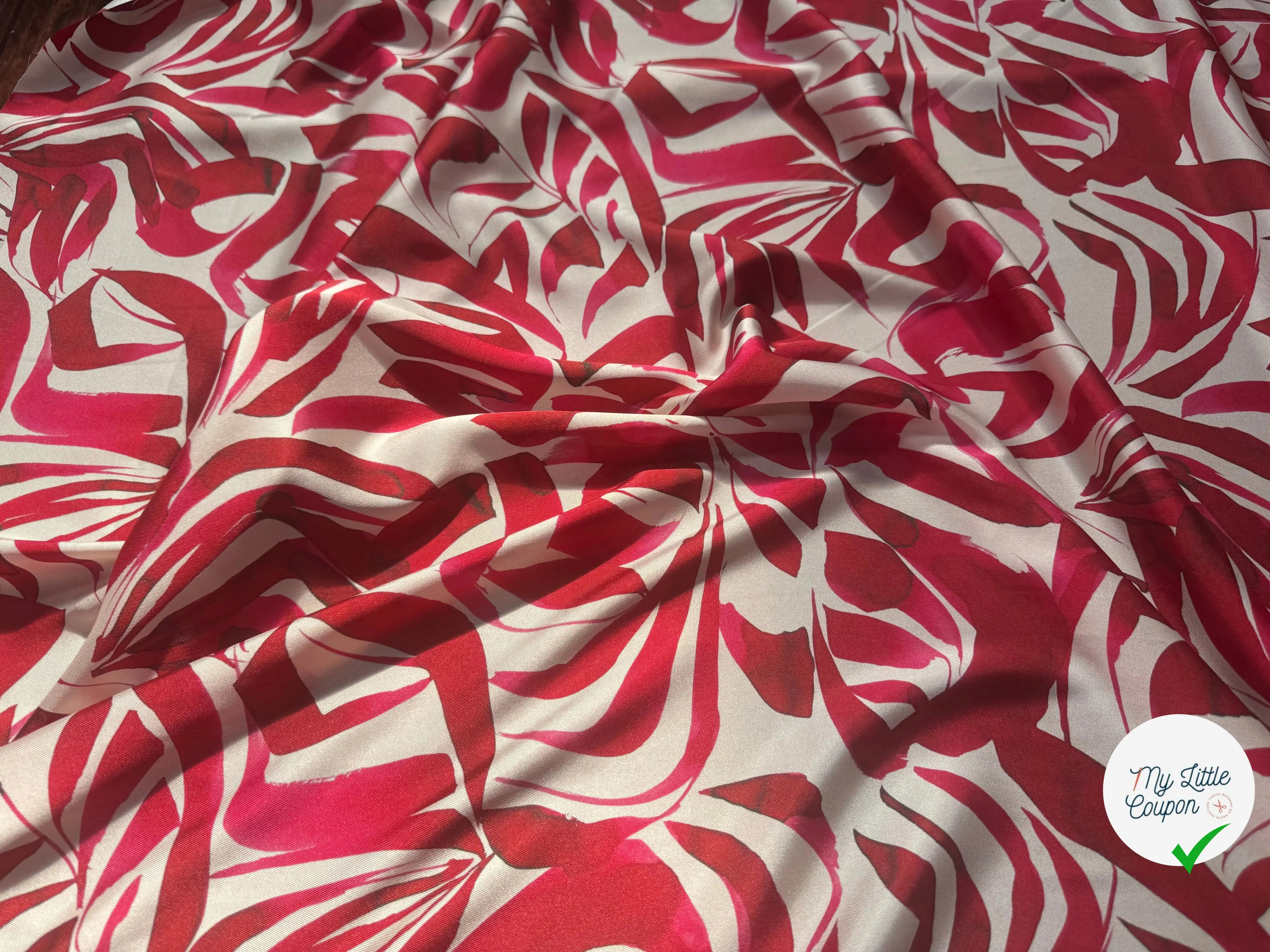 SERGÉ FLUIDE FLEURS DOMY DIRECT-M0189A-FW2 - POLYESTER OEKO-TEX - My Little Coupon