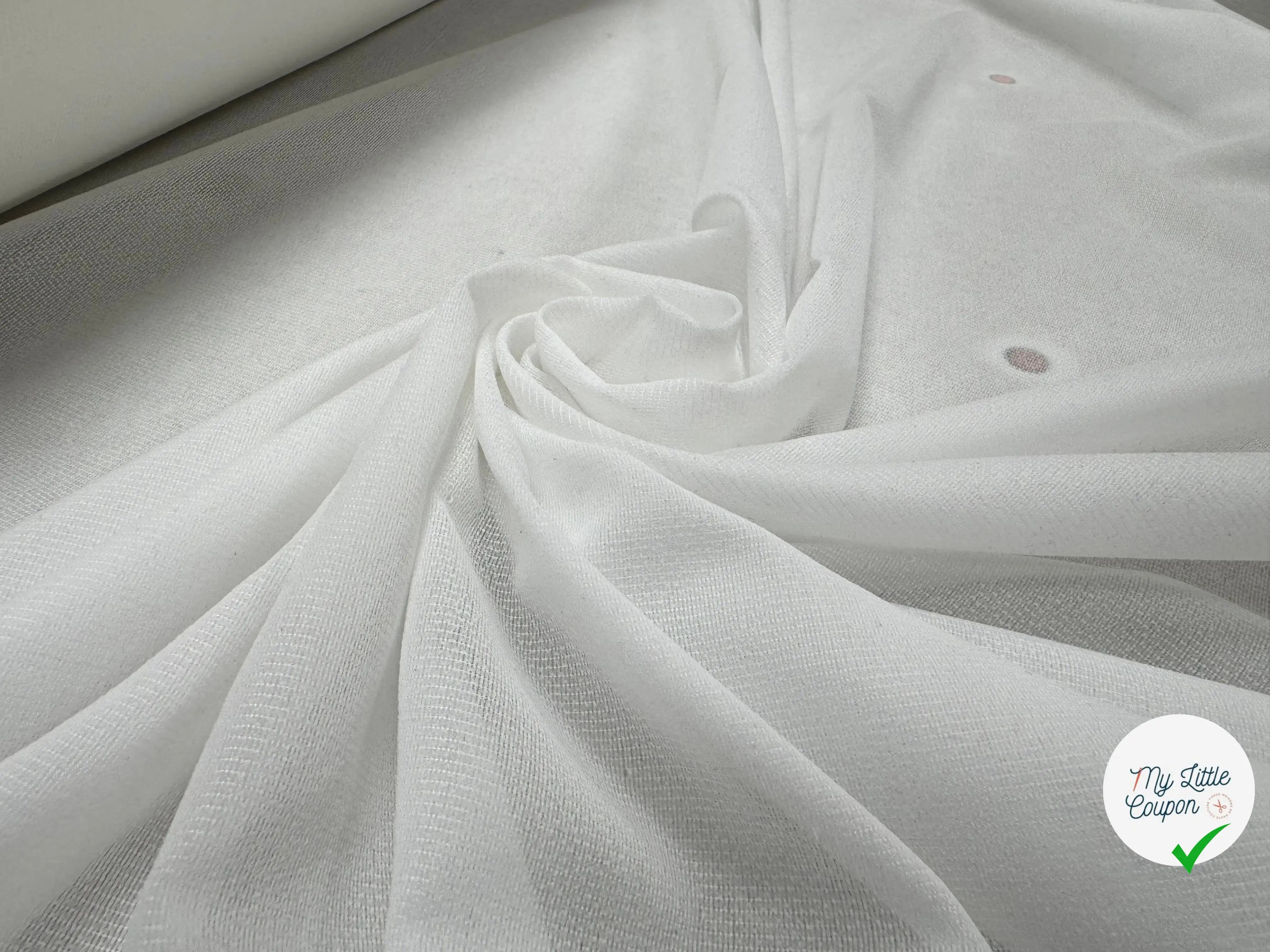THERMOCOLLANT MAILLE TISSÉ A L'HORIZONTAL MILKY WHITE - My Little Coupon