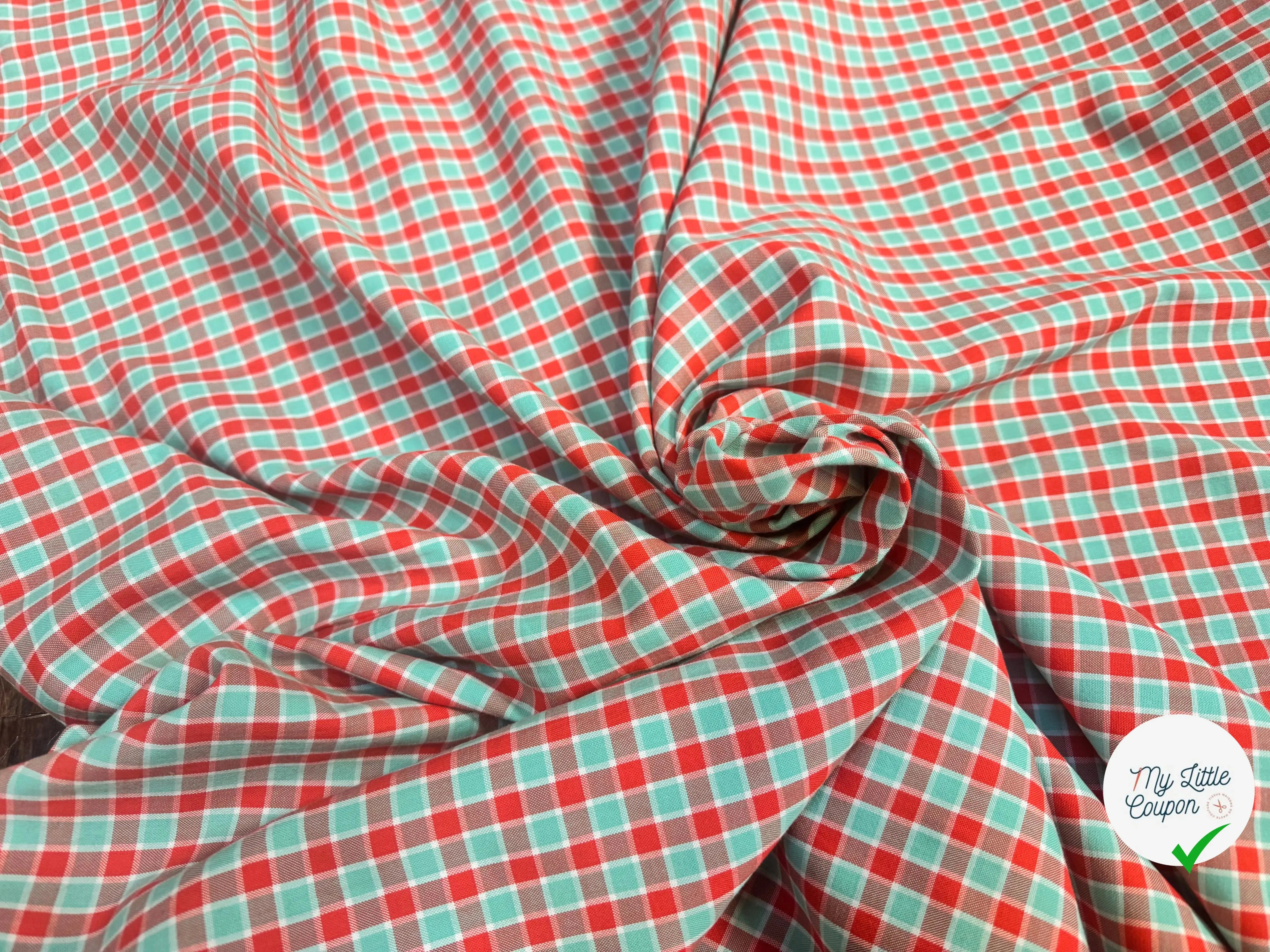 TISSU CHEMISE COTON CARREAUX BELLE TENUE - My Little Coupon