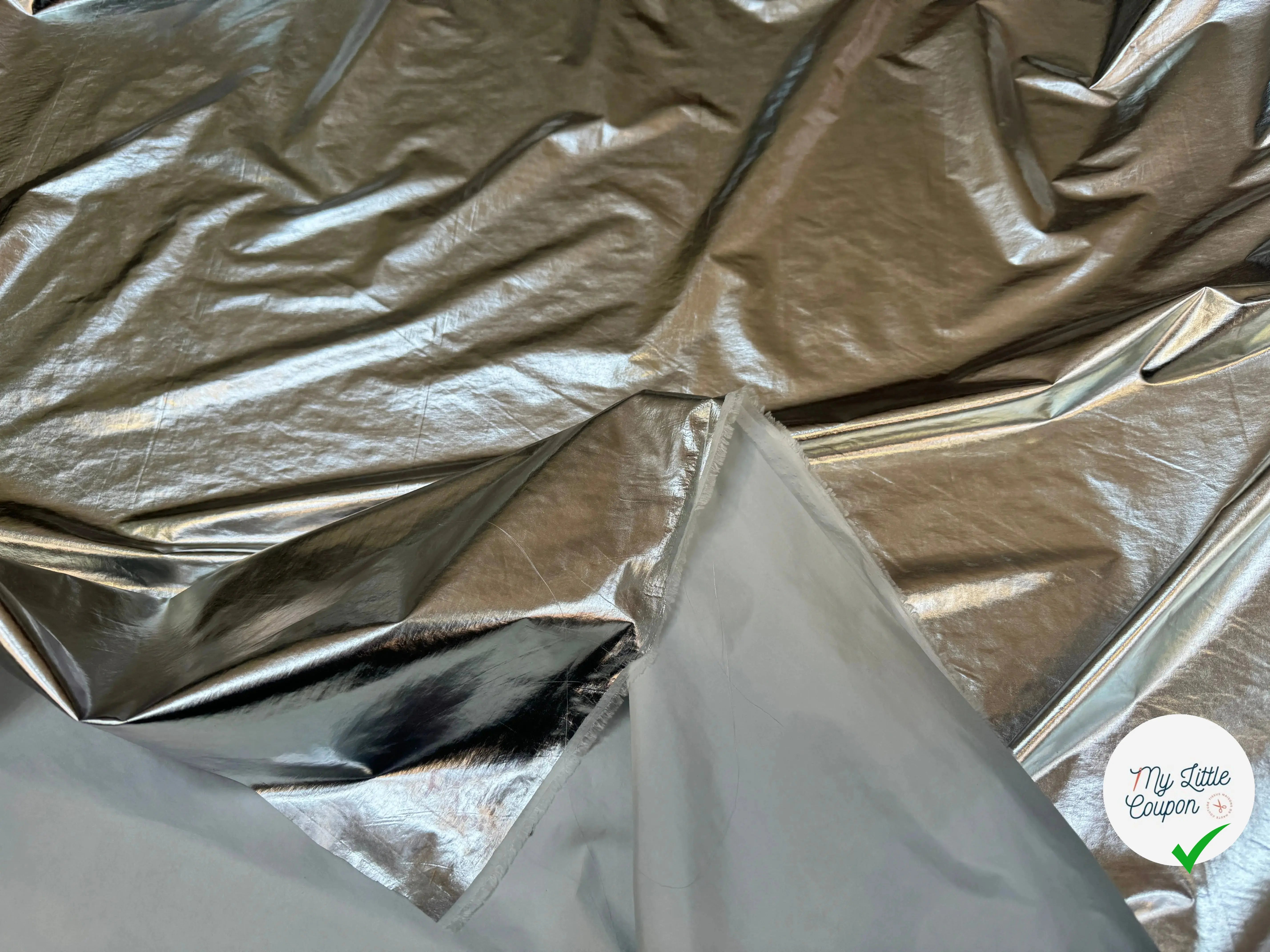 TISSU ENDUIT PVC METAL ARGENT - My Little Coupon