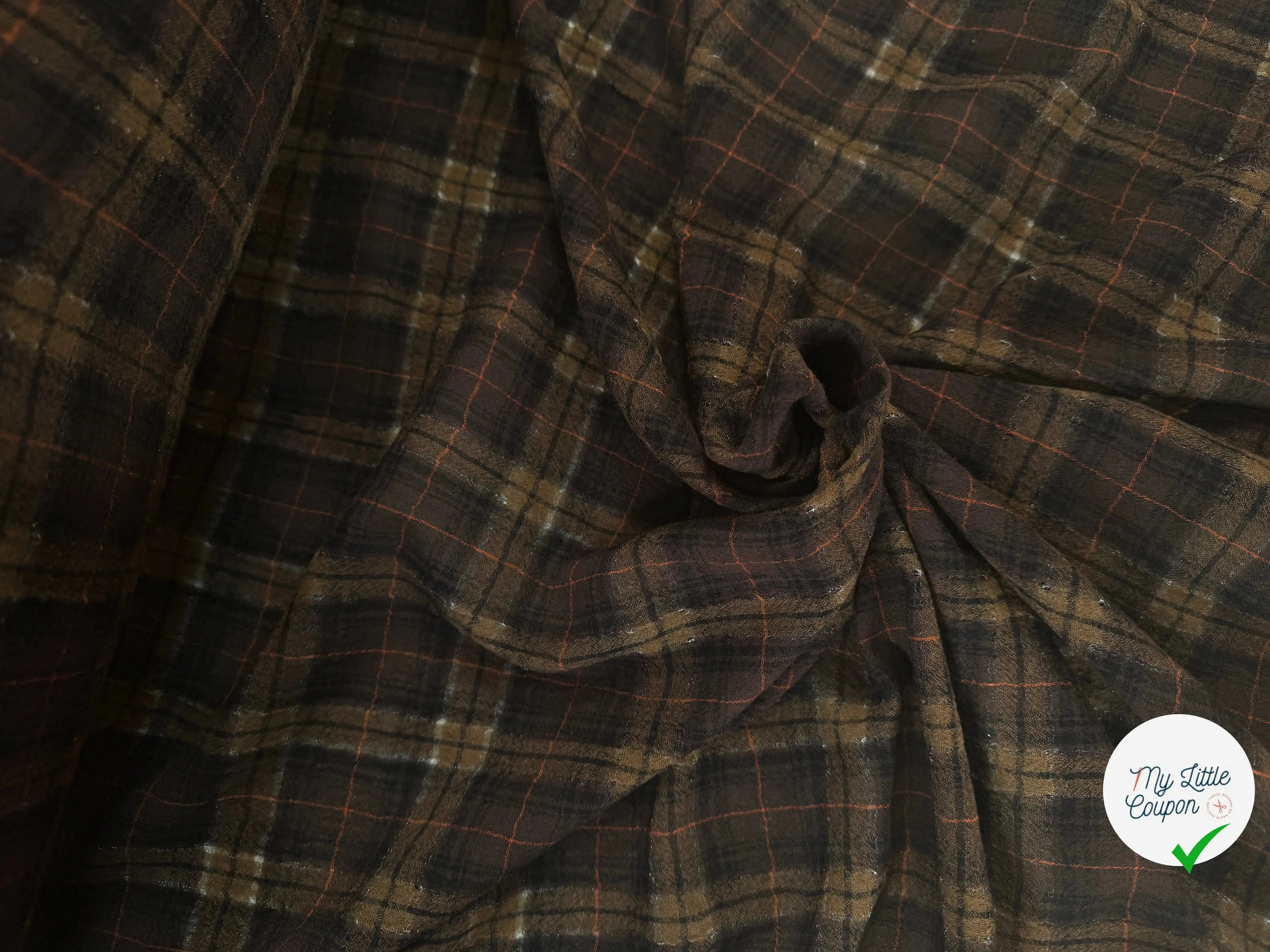 TISSU SURCHEMISE À CARREAUX 100% LAINE - My Little Coupon