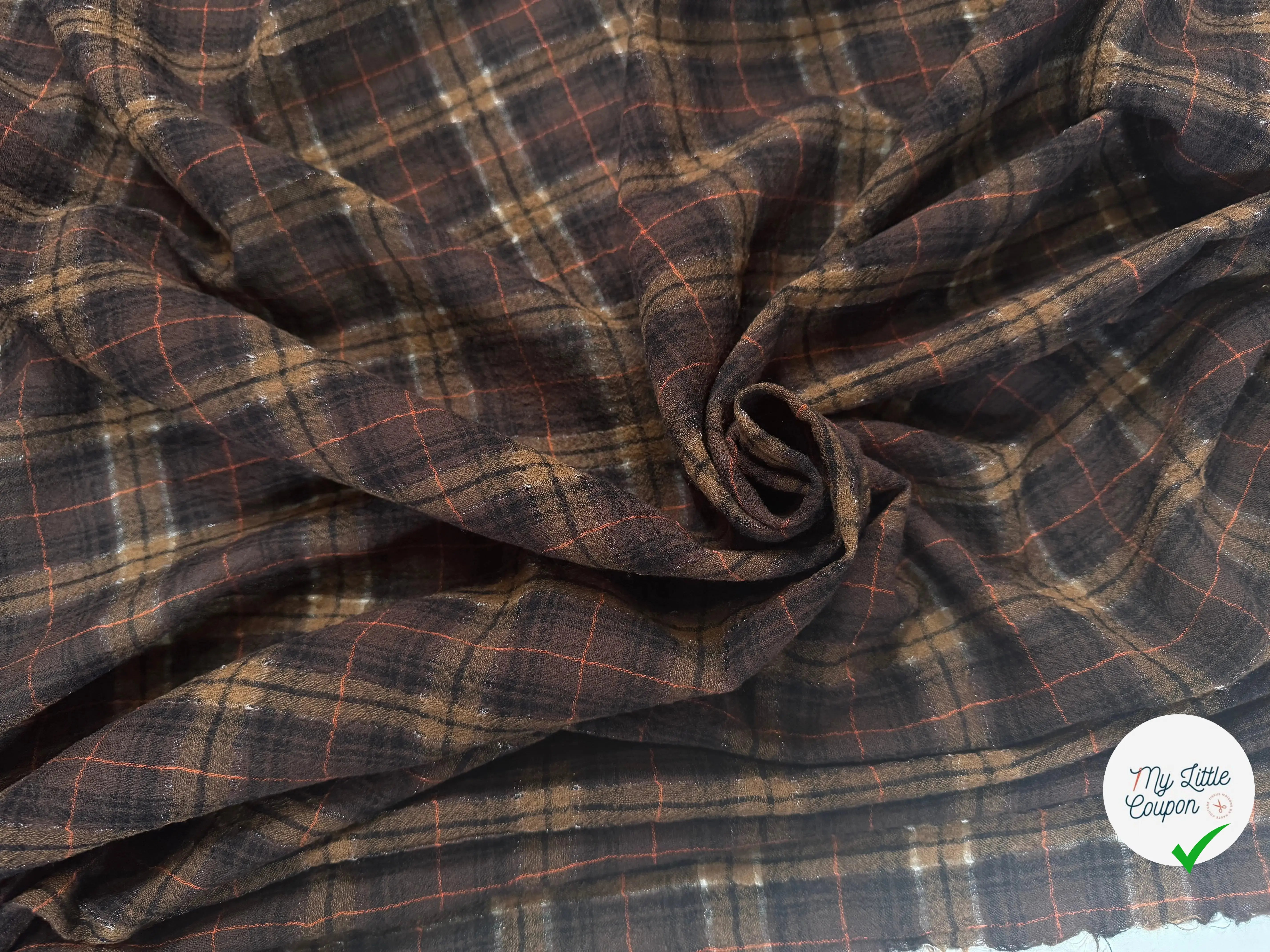 TISSU SURCHEMISE À CARREAUX 100% LAINE - My Little Coupon