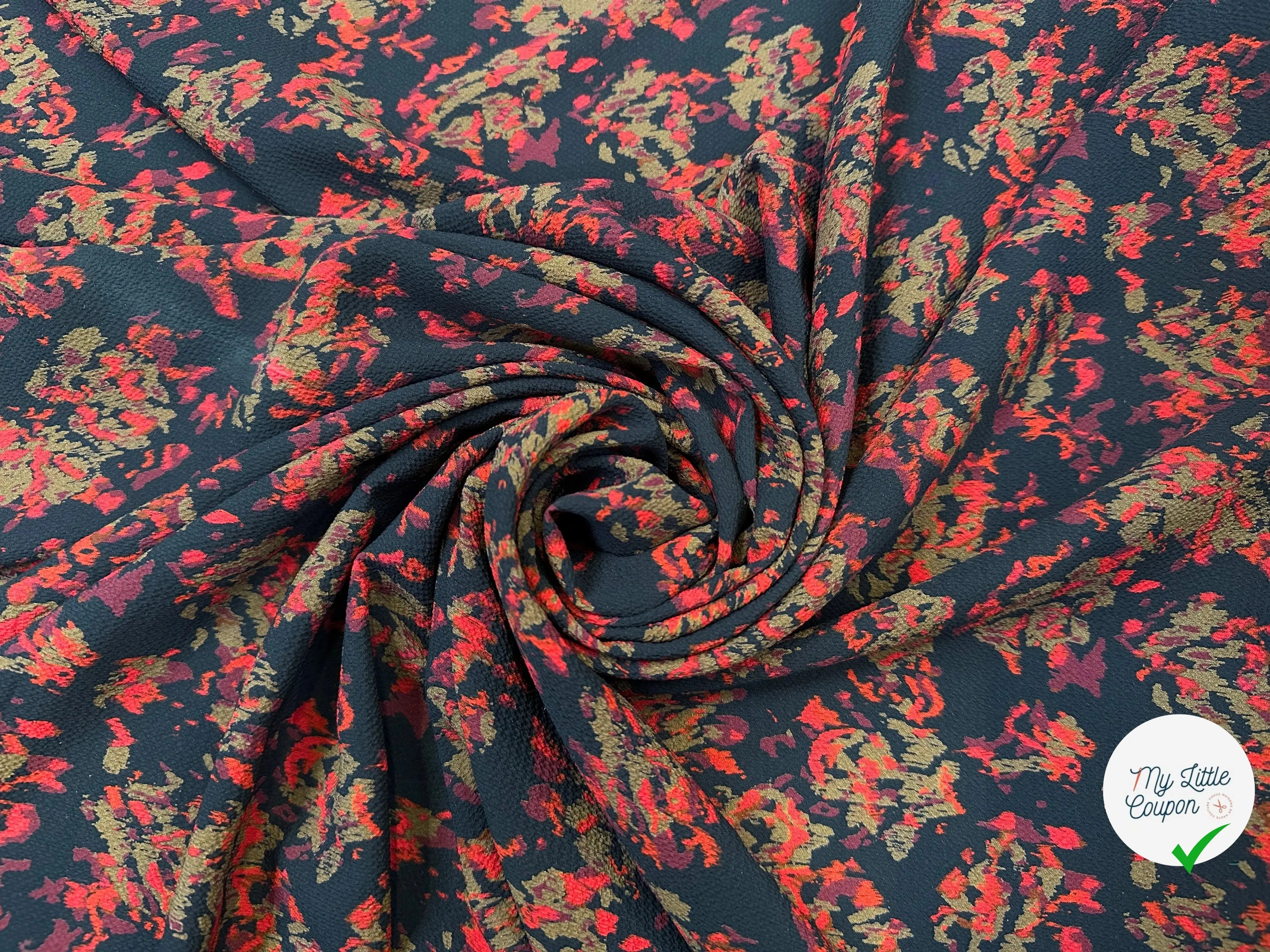 TISSU WAFFLE GAUFFRÉ FLEURS DU MAL - My Little Coupon