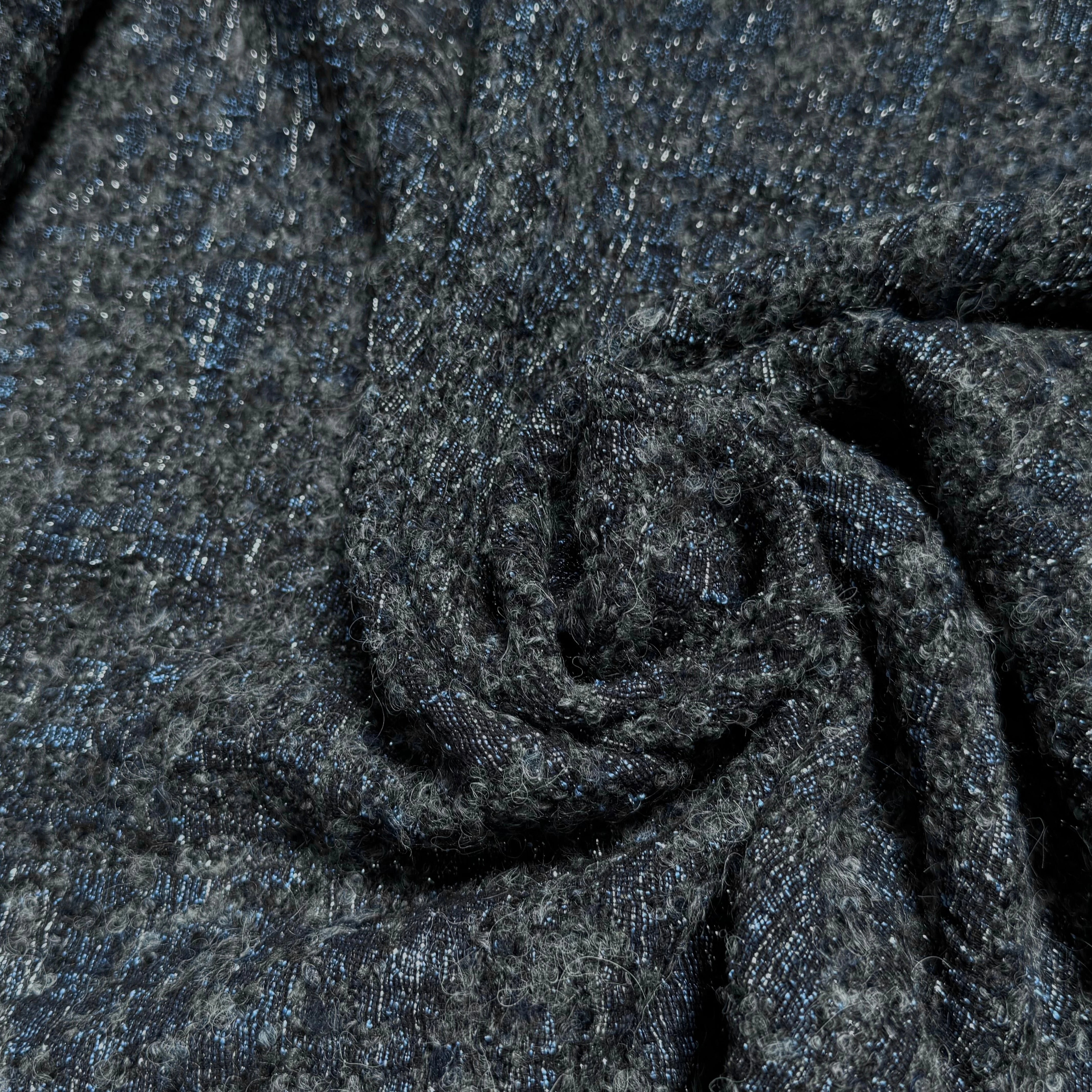 (Chute) TWEED BOUCLETTE BLEU GRIS BEAU - My Little Coupon