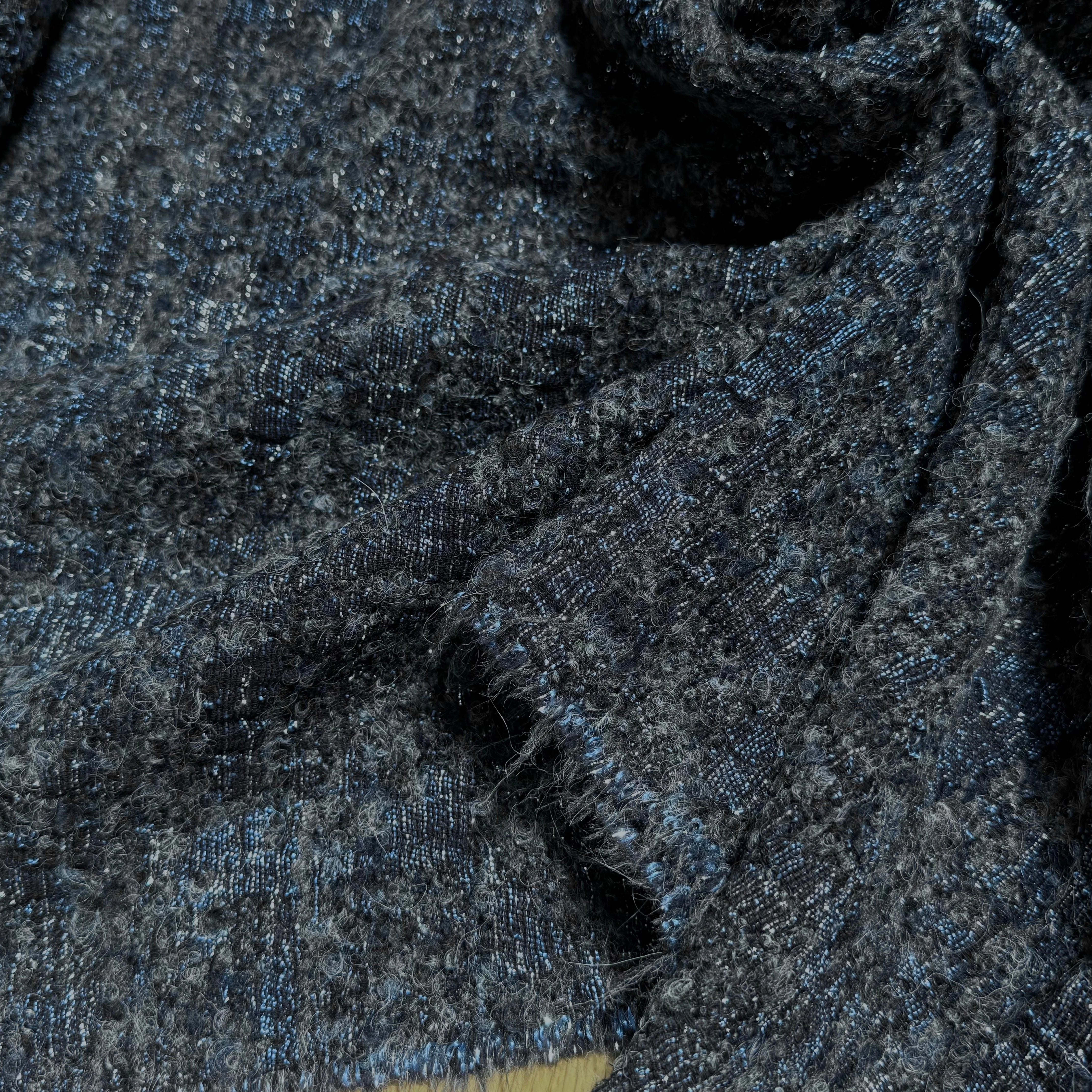 (Chute) TWEED BOUCLETTE BLEU GRIS BEAU - My Little Coupon