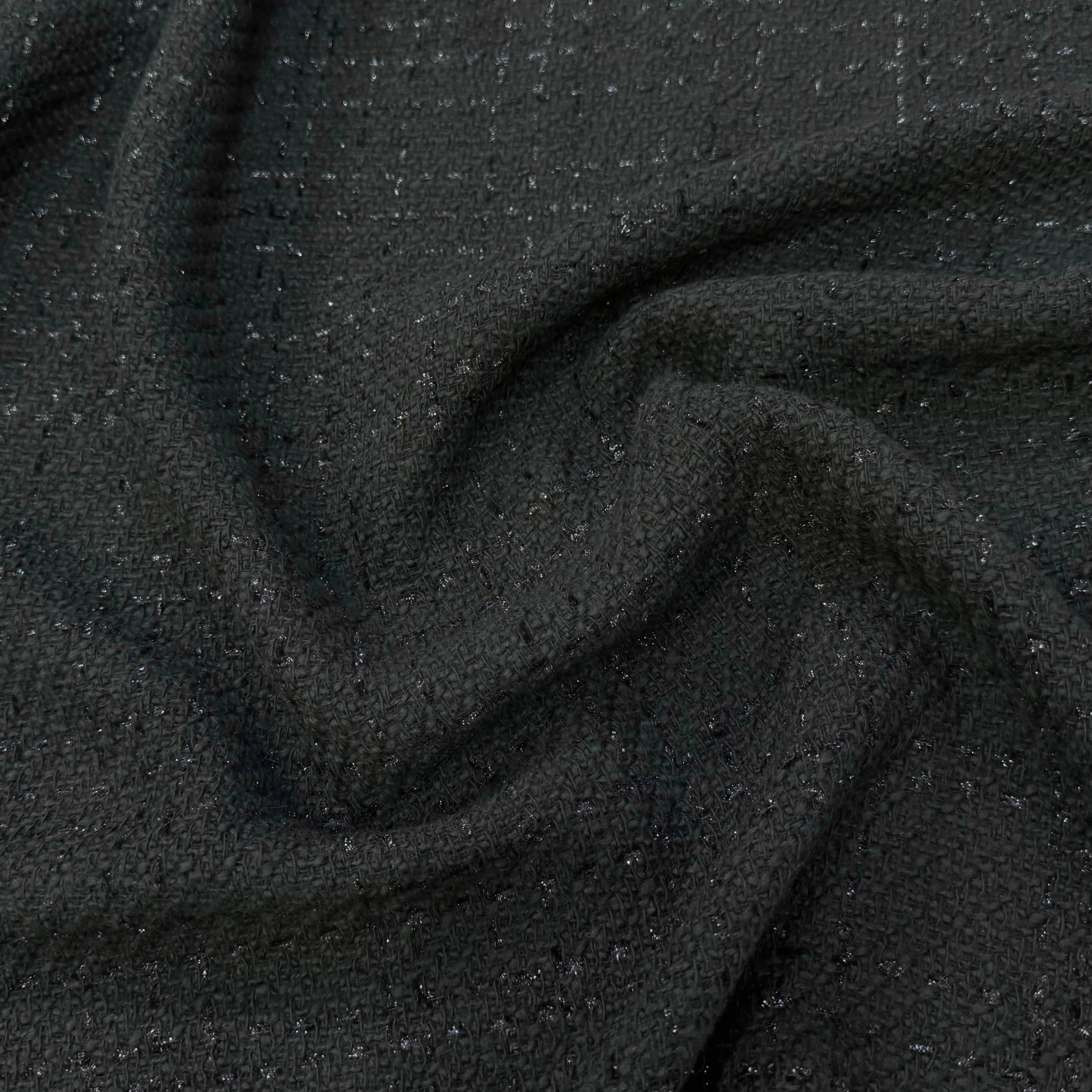 (Chute) TWEED BOUCLETTE DE LAINE NOIR 4% LUREX - My Little Coupon