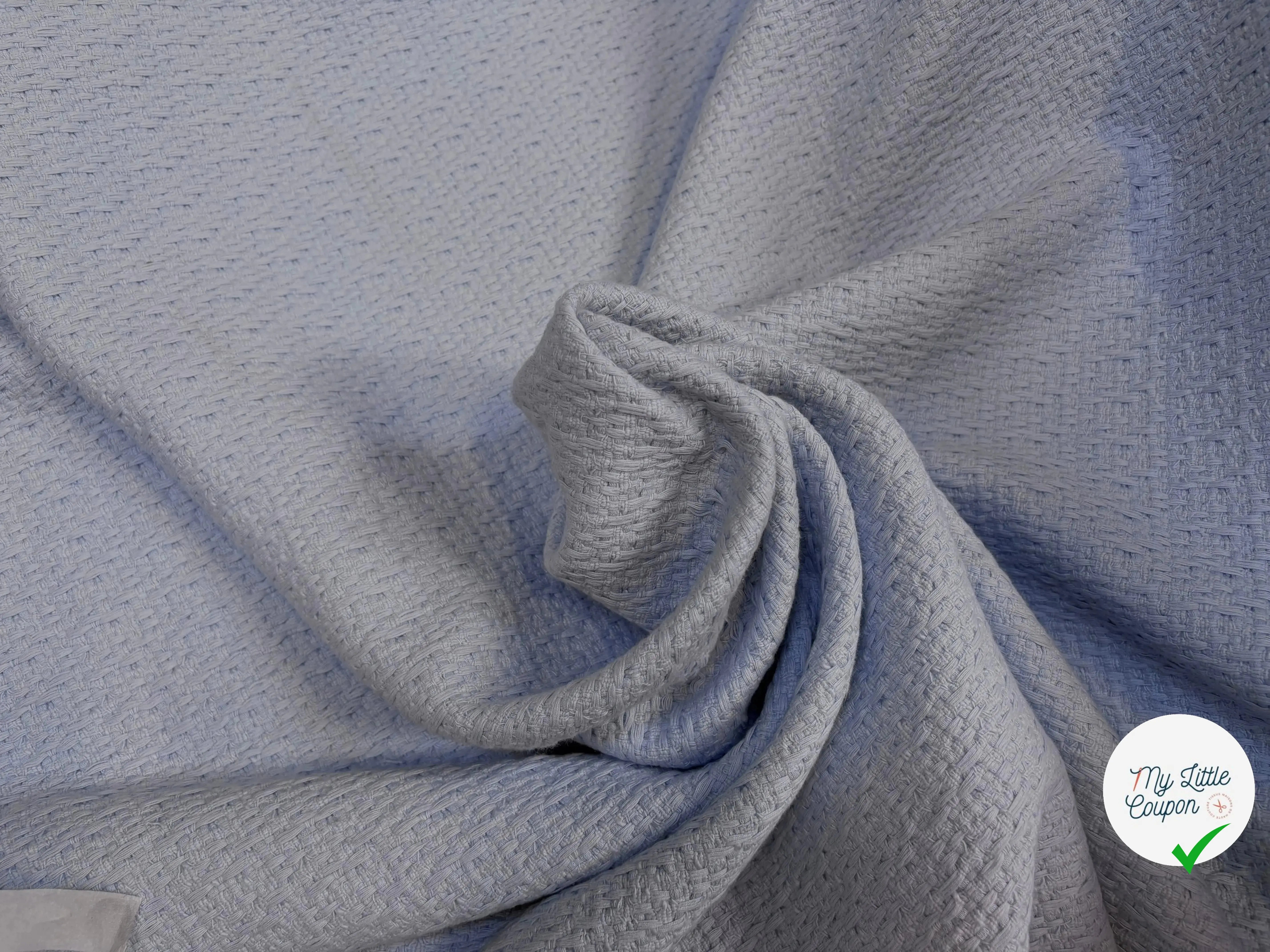 TWEED COTON BLEU BÉBÉ 100% COTON - My Little Coupon