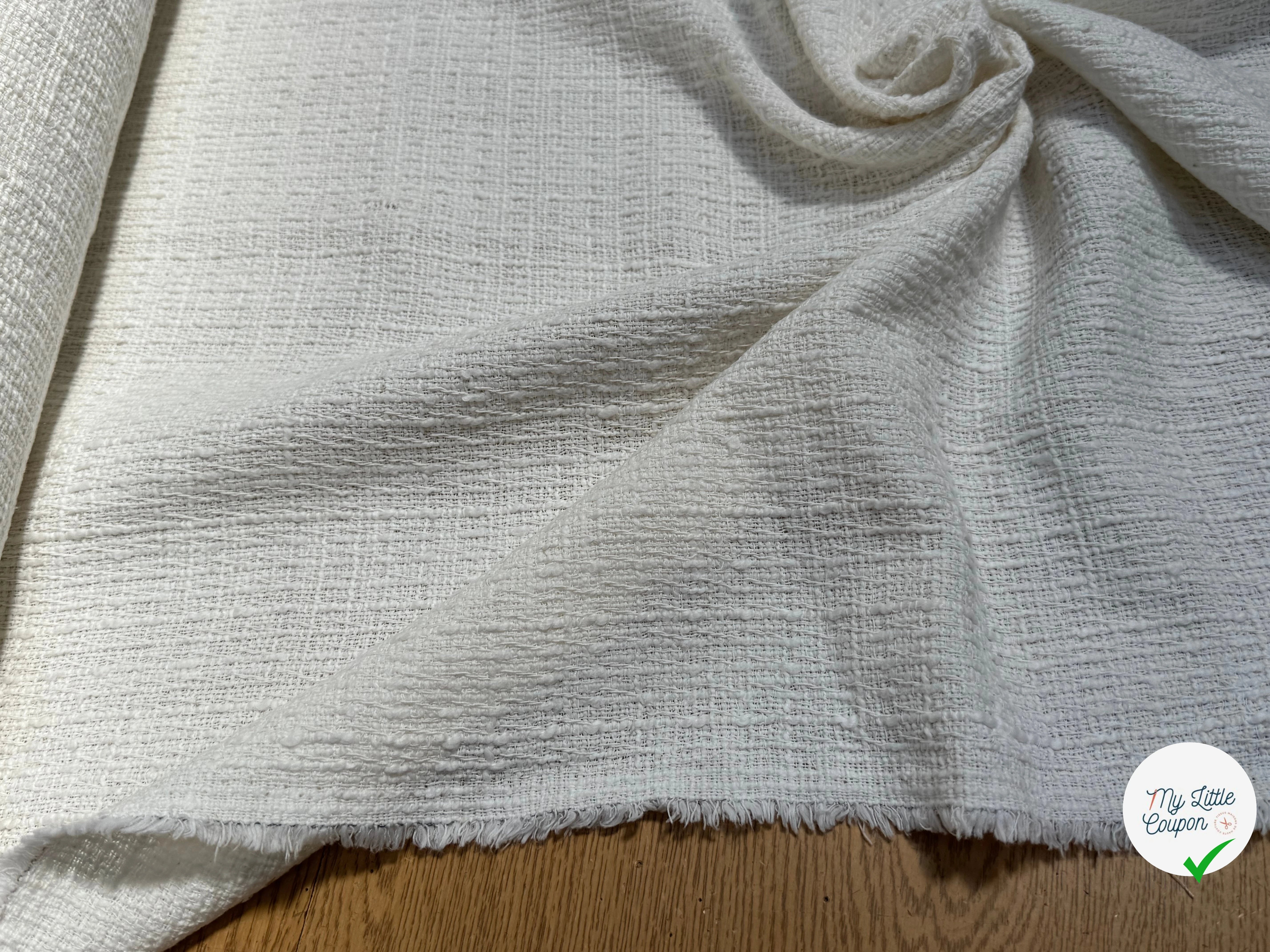 TWEED DE COTON PRESTIGIEUX BLANC 100% COTON - My Little Coupon
