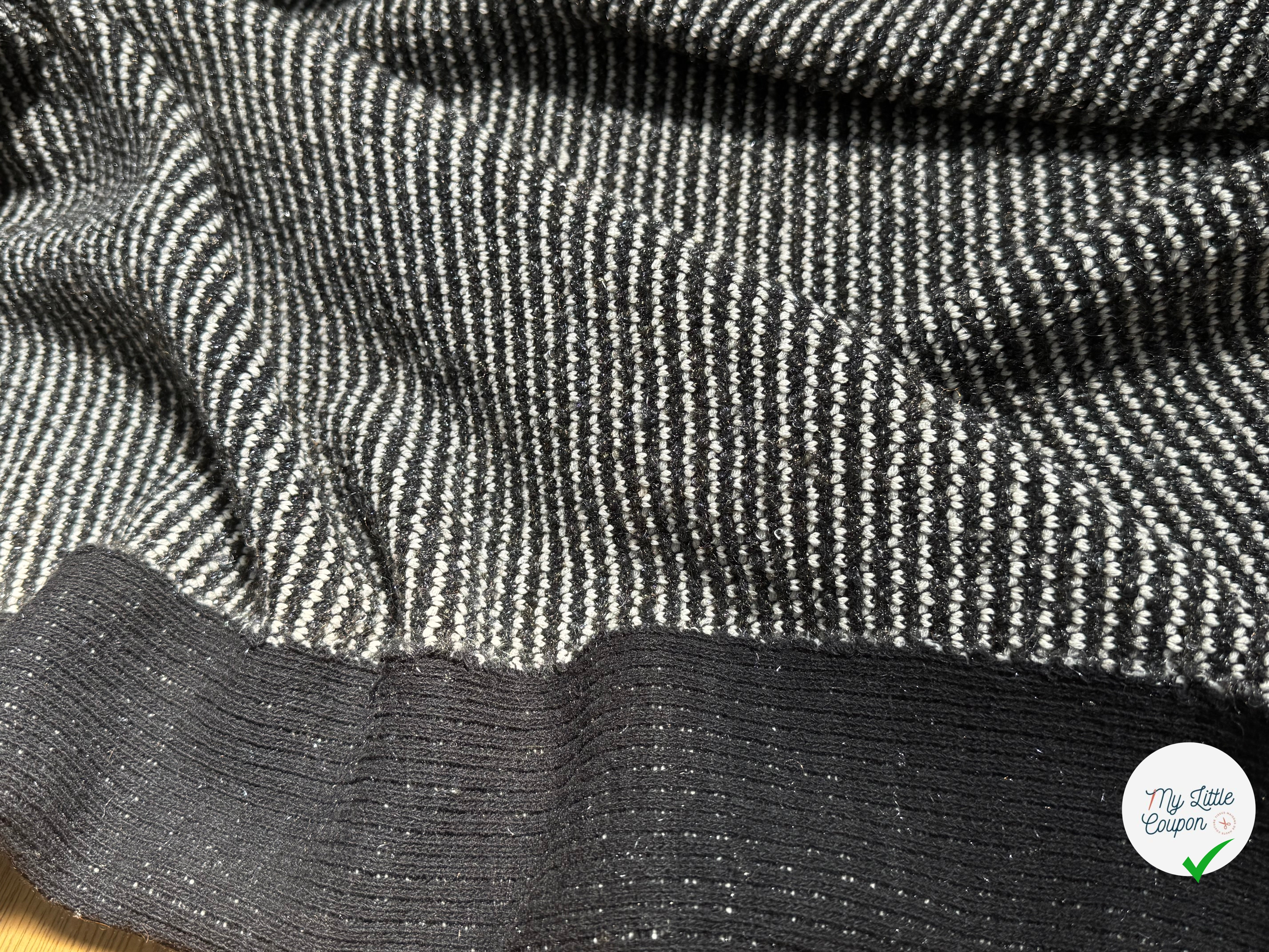 (Chute) TWEED DE LAINE BOUCLETTE STRETCH BLANC GRIS - My Little Coupon