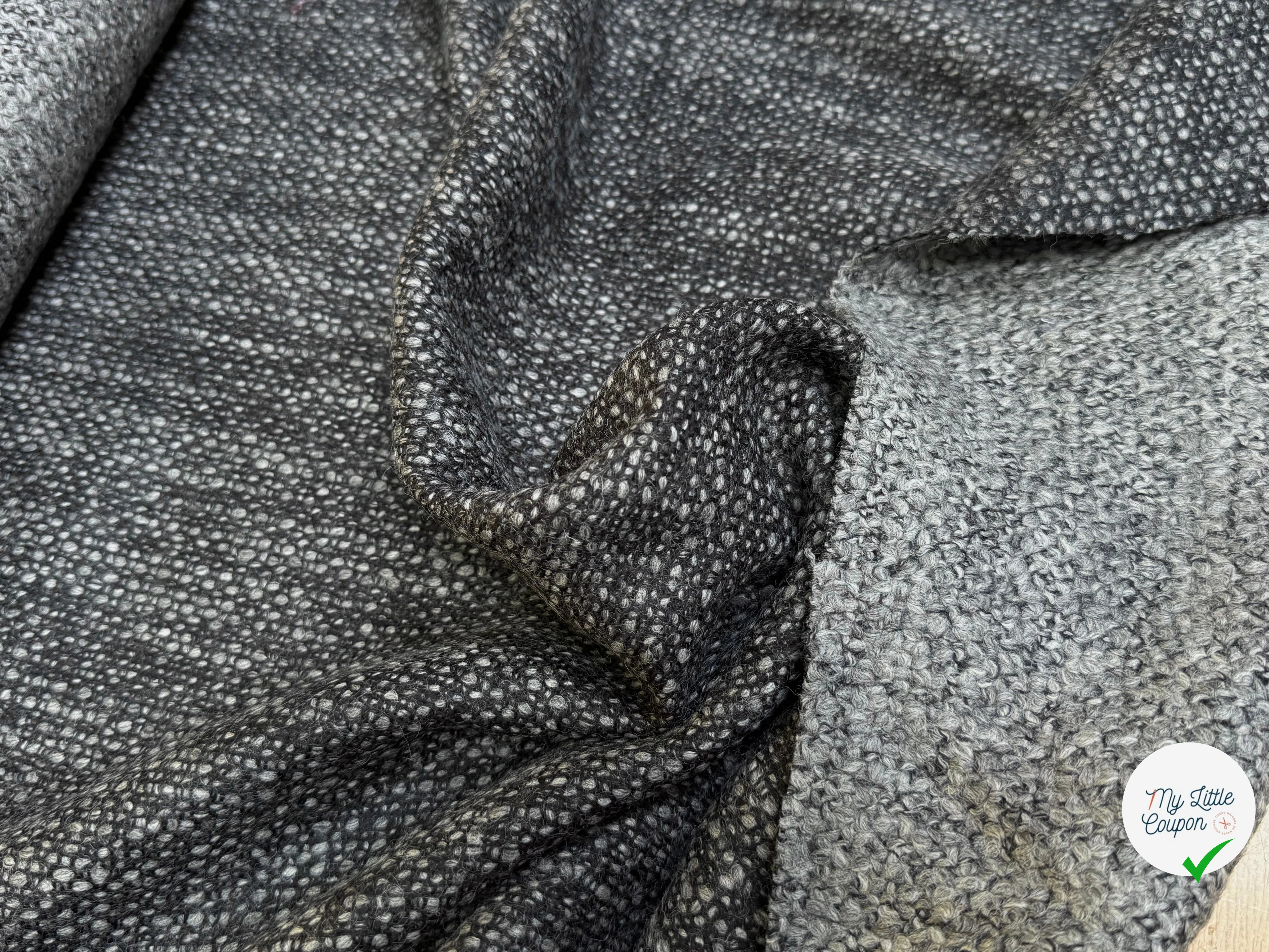 (Chute) TWEED DE LAINE BOUCLETTE SUBLIME GRIS CHINÉ - My Little Coupon