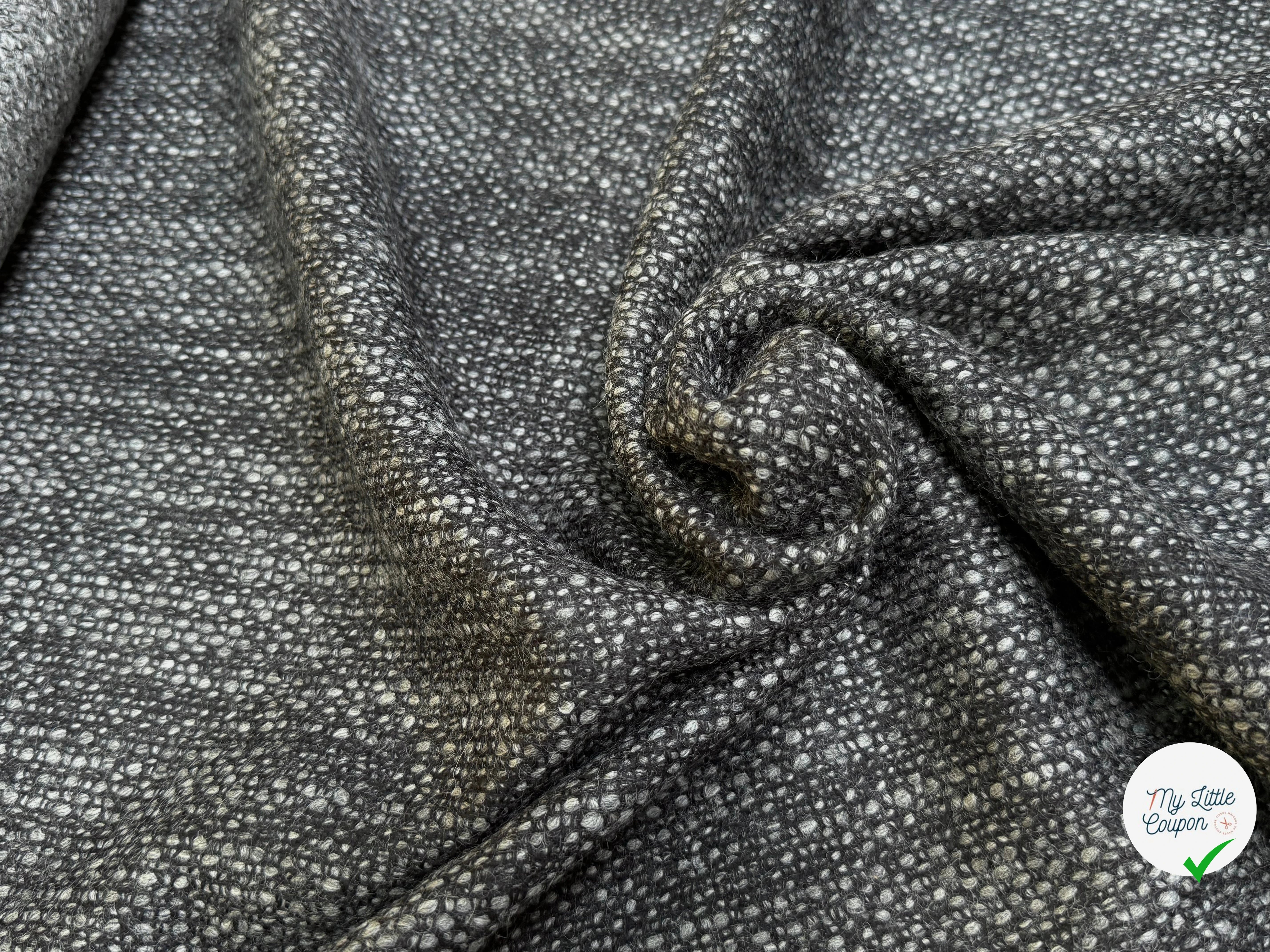 (Chute) TWEED DE LAINE BOUCLETTE SUBLIME GRIS CHINÉ - My Little Coupon
