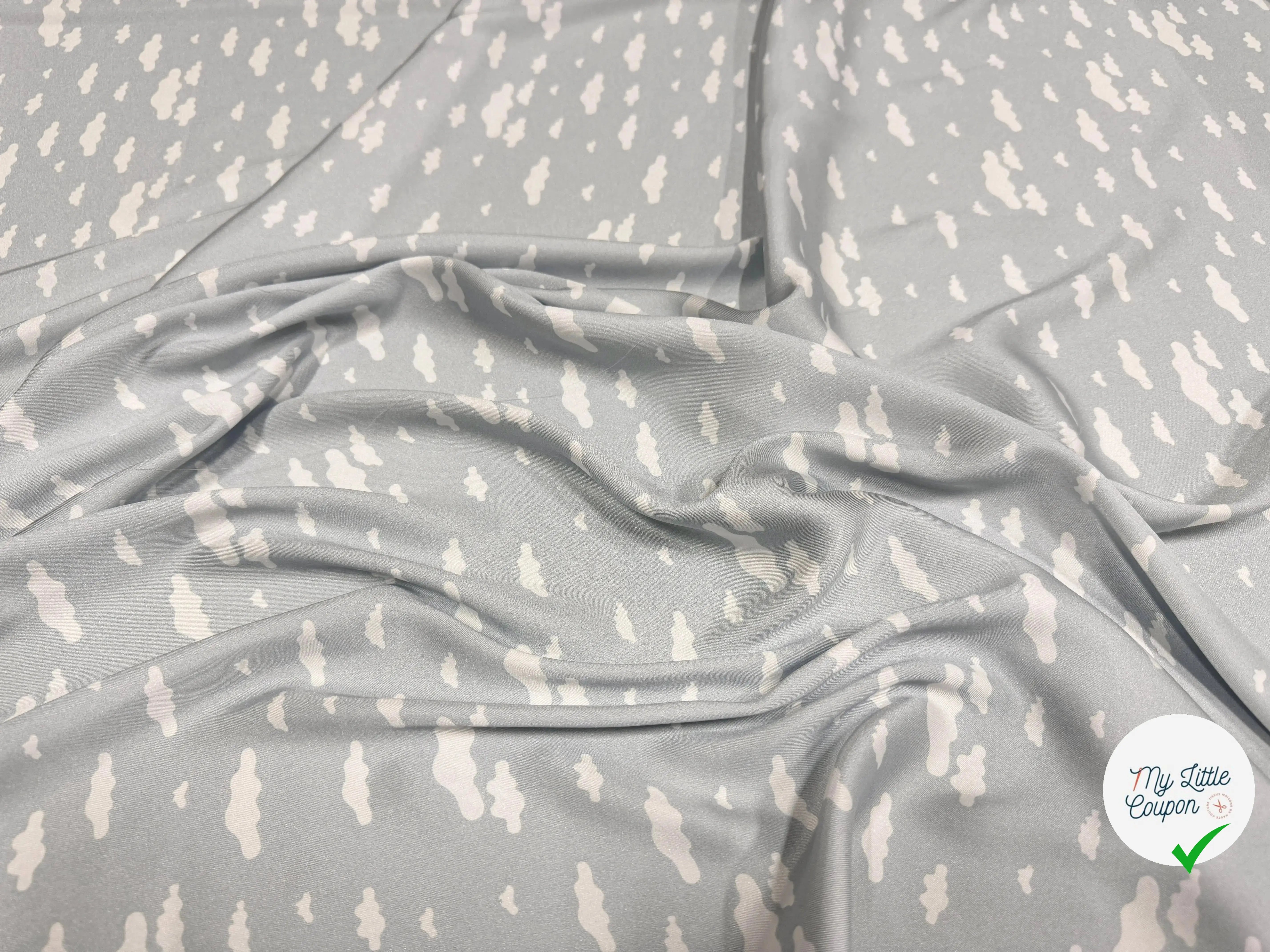 TWILL POLYESTER NUAGES GRIS CLAIR - My Little Coupon