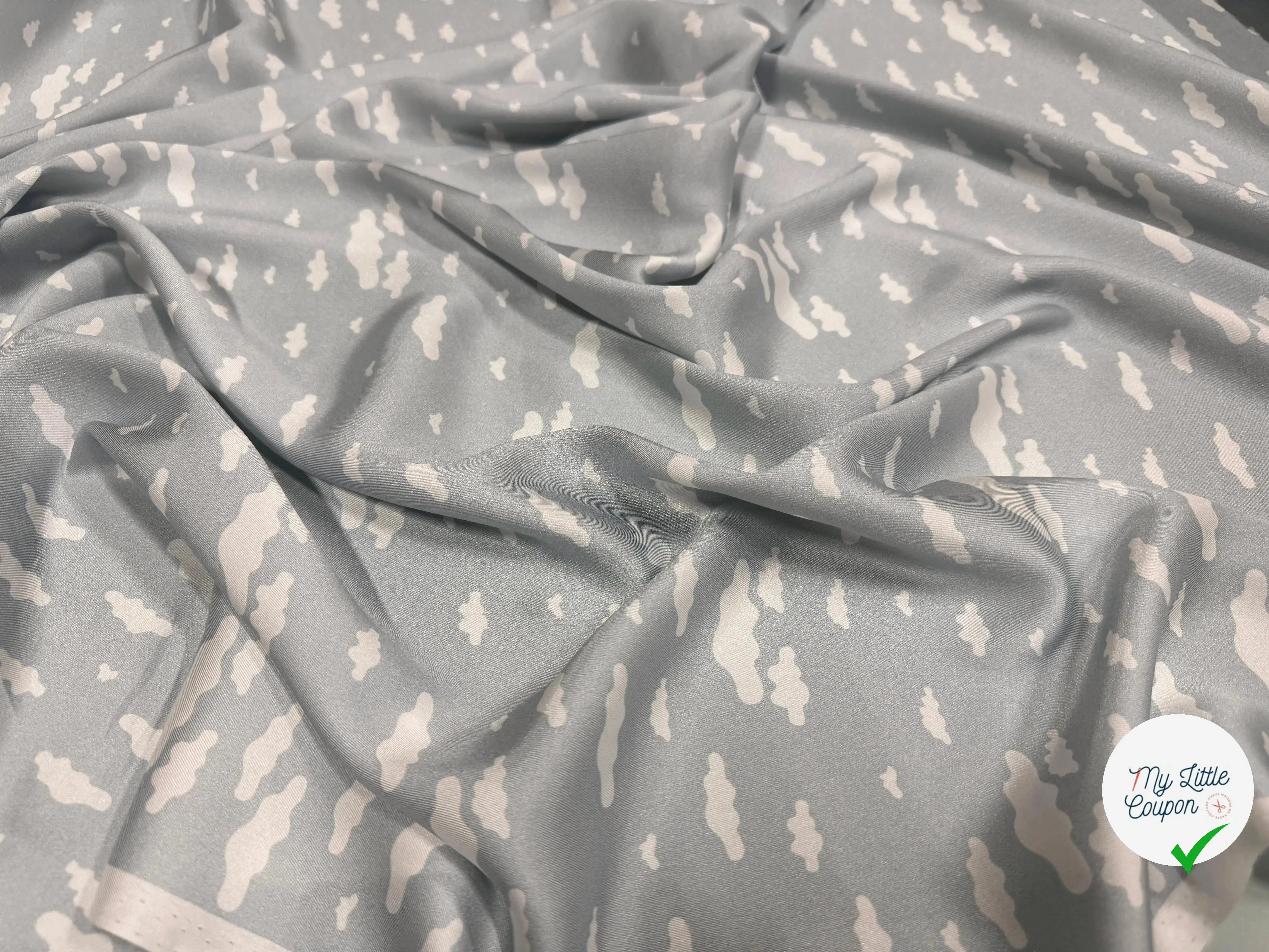 TWILL POLYESTER NUAGES GRIS CLAIR - My Little Coupon
