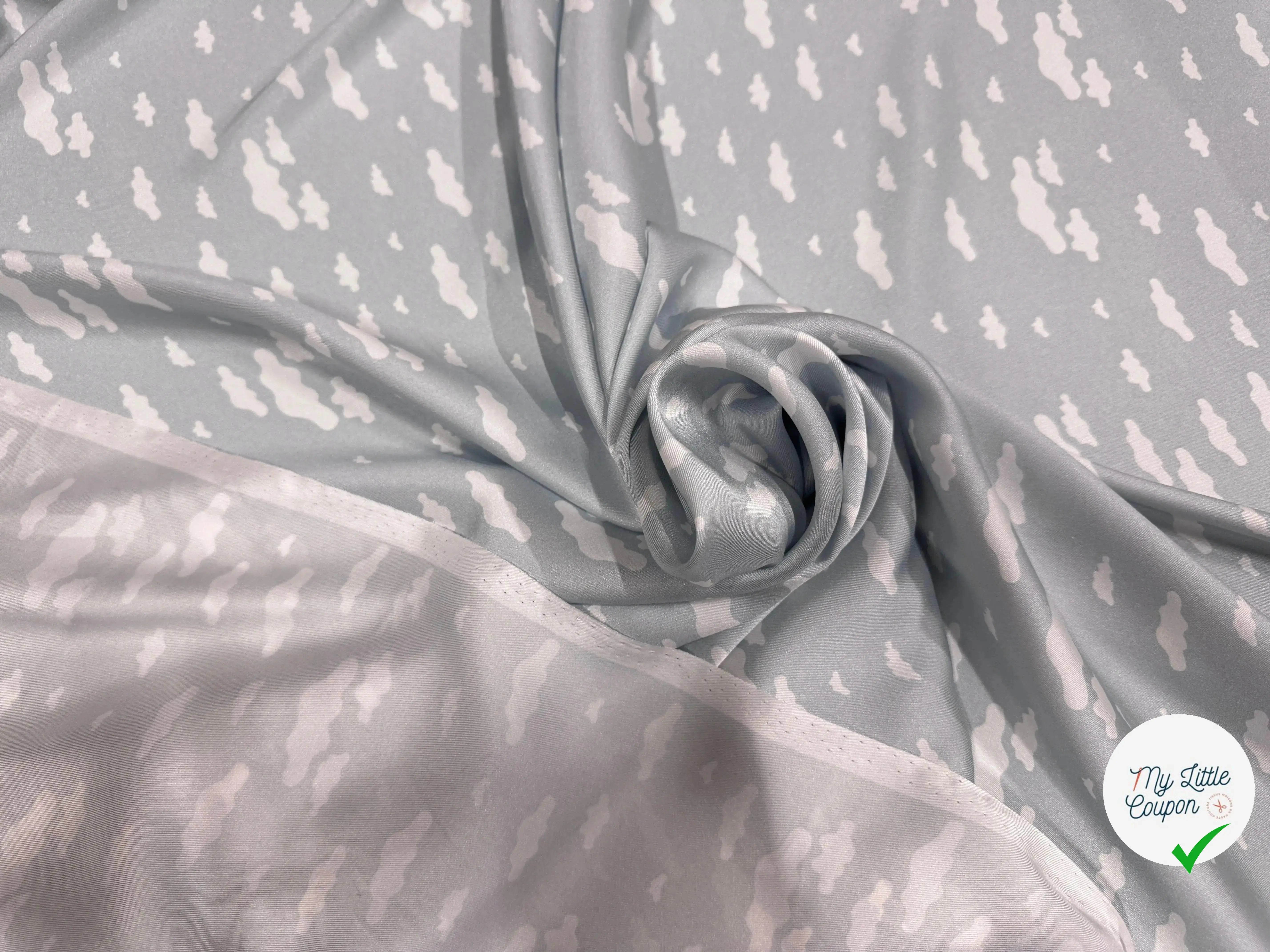 TWILL POLYESTER NUAGES GRIS CLAIR - My Little Coupon