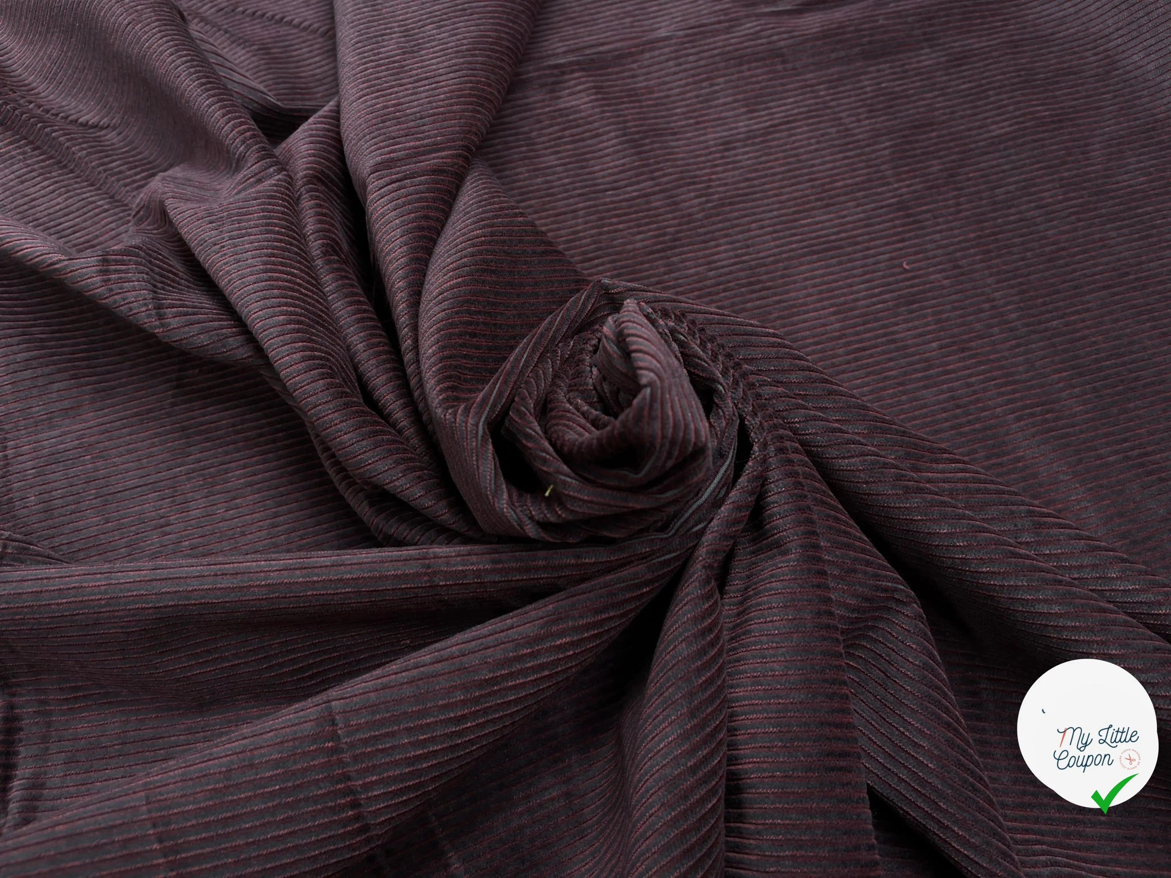 VELOURS 300 RAIES BORDEAUX COTON - My Little Coupon