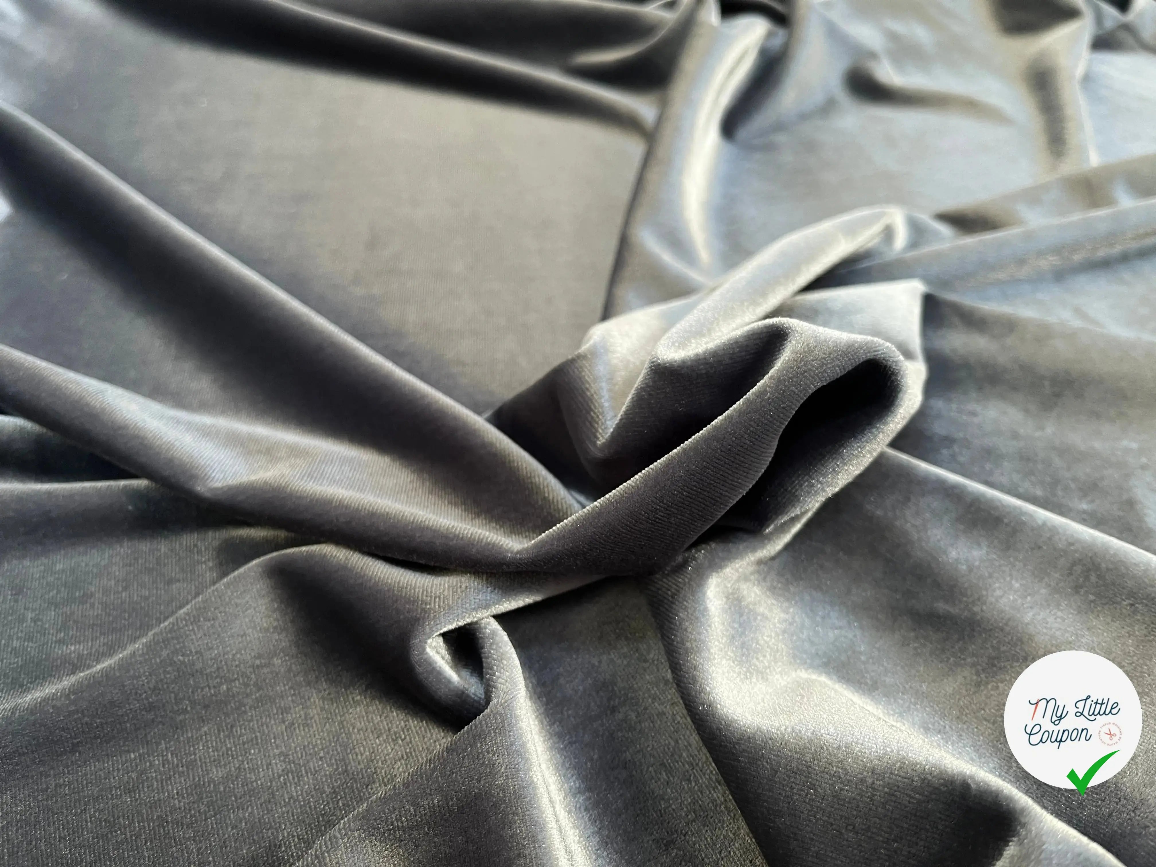 VELOURS CARVICO MAILLE STRETCH GRIS ARGENT - My Little Coupon