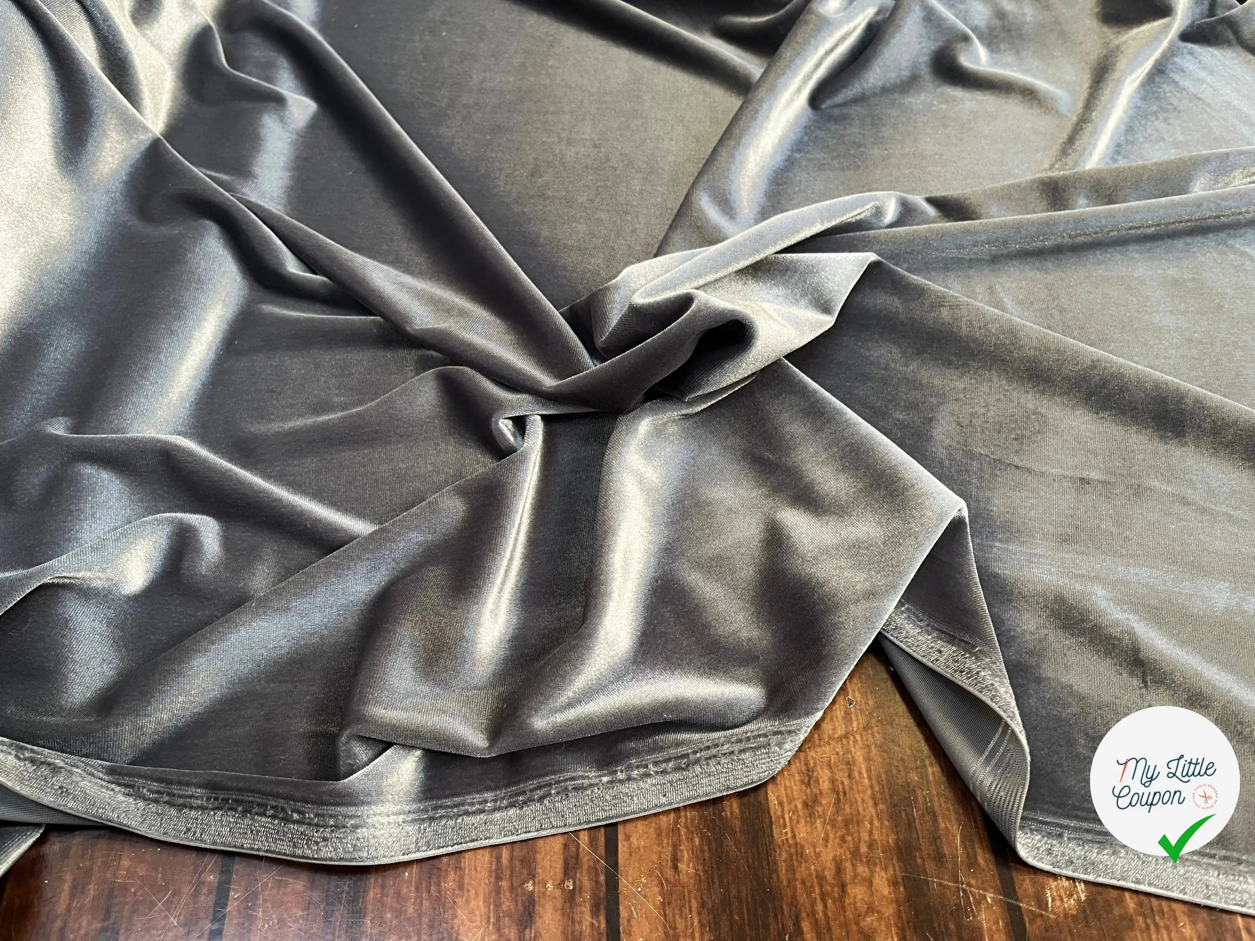 VELOURS CARVICO MAILLE STRETCH GRIS ARGENT - My Little Coupon
