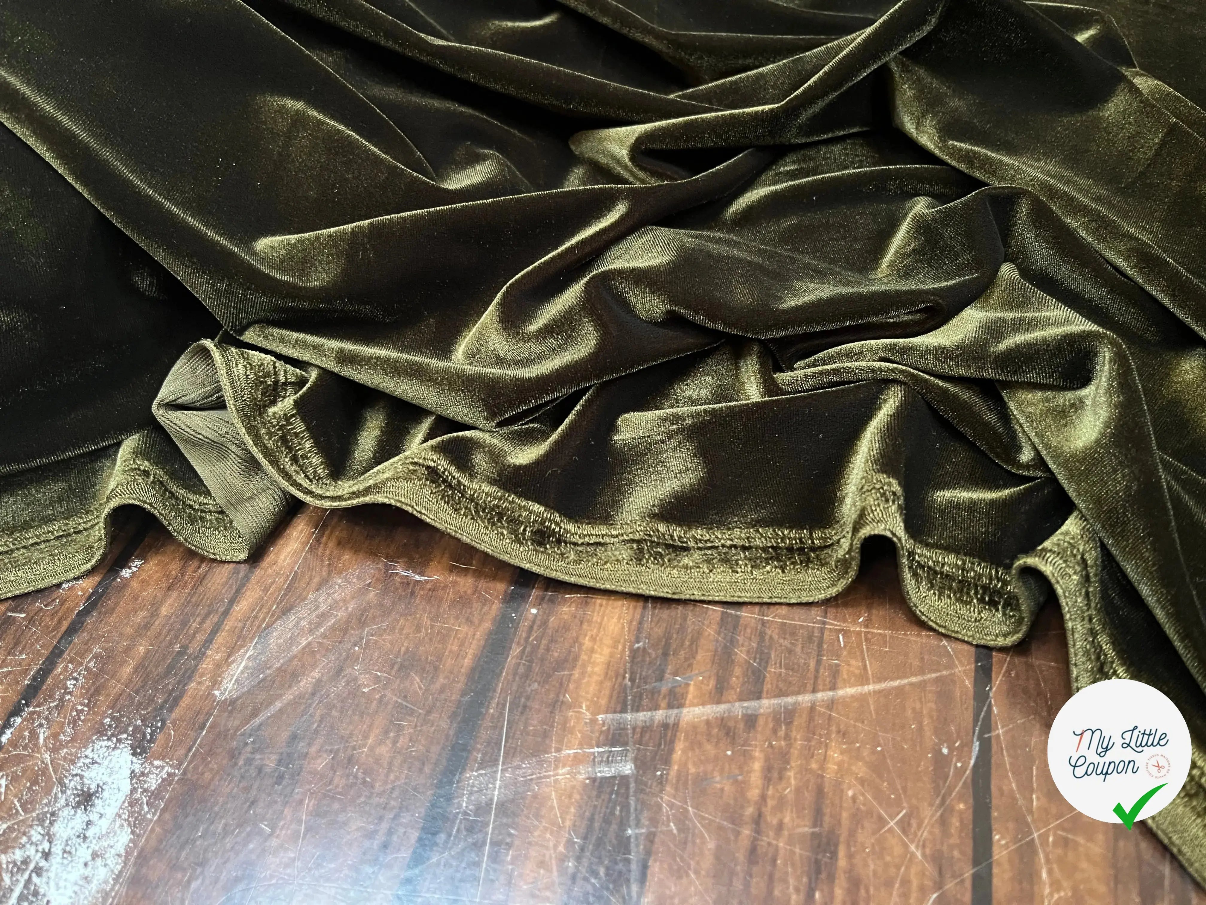VELOURS CARVICO MAILLE STRETCH KAKI - My Little Coupon