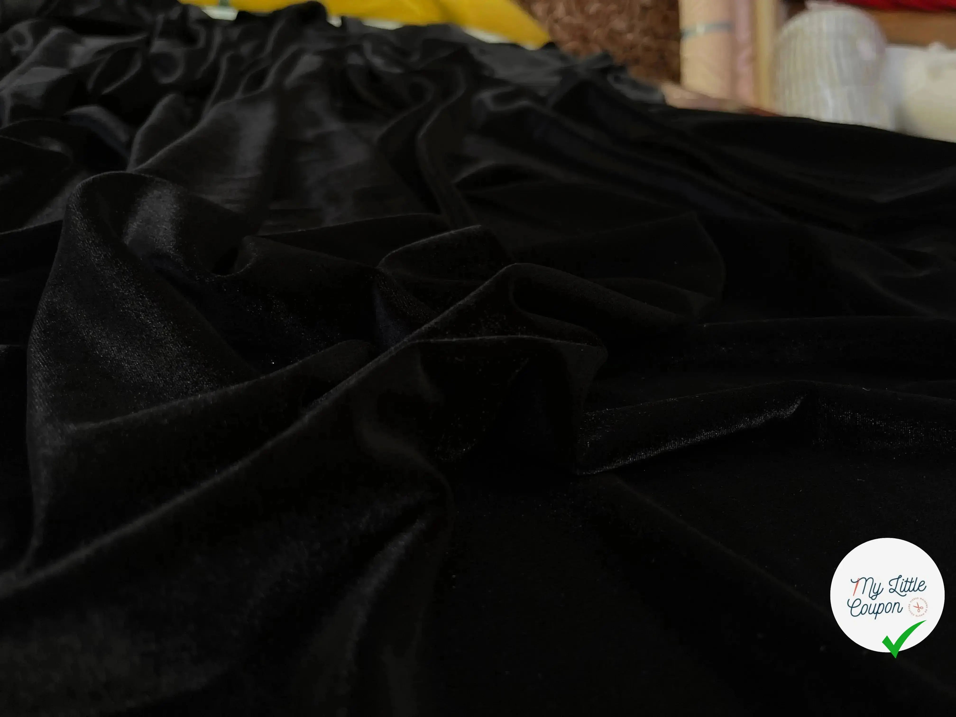 VELOURS CARVICO MAILLE STRETCH NOIR - My Little Coupon