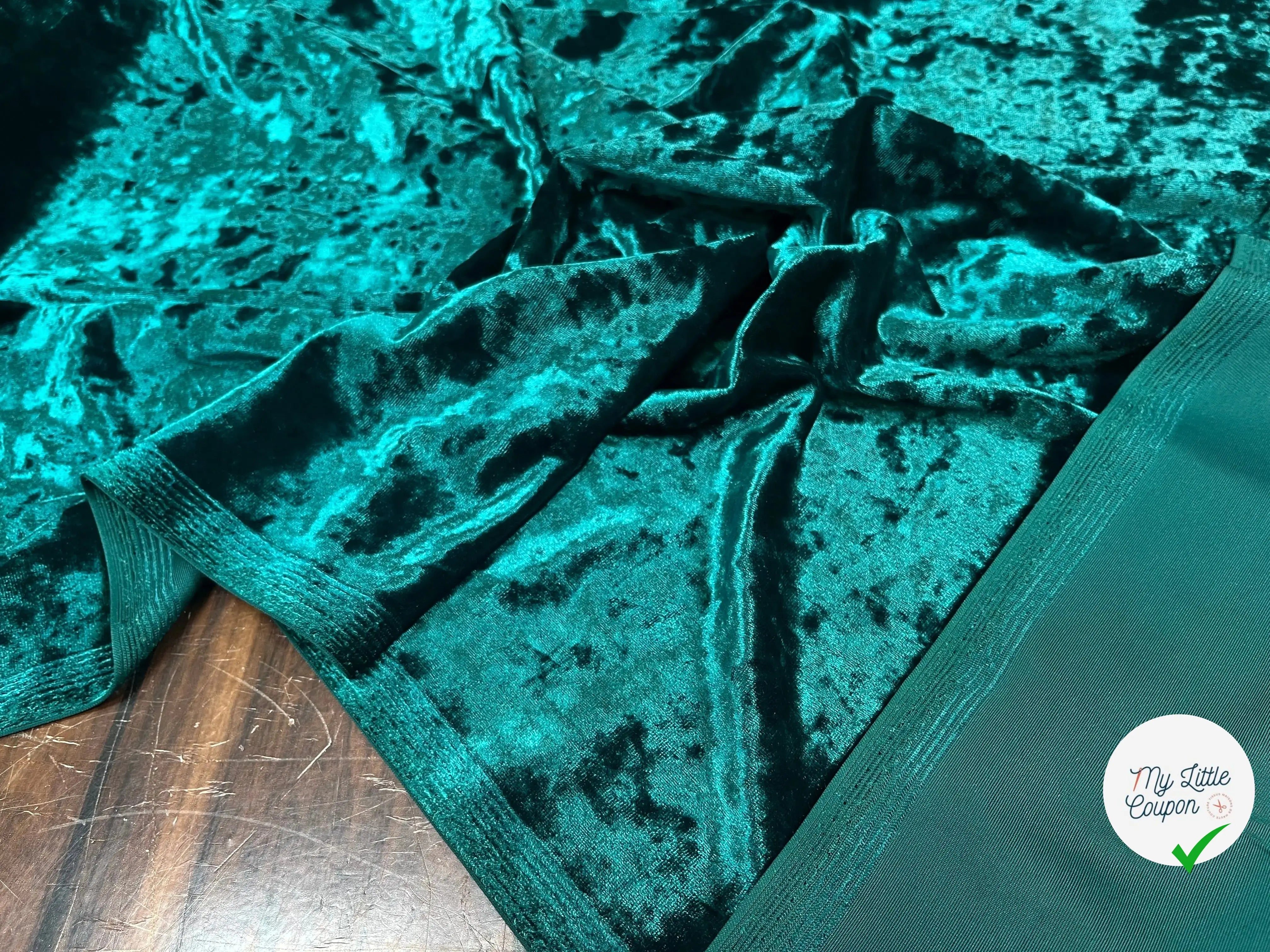 VELOURS CARVICO MAILLE STRETCH VERT - My Little Coupon