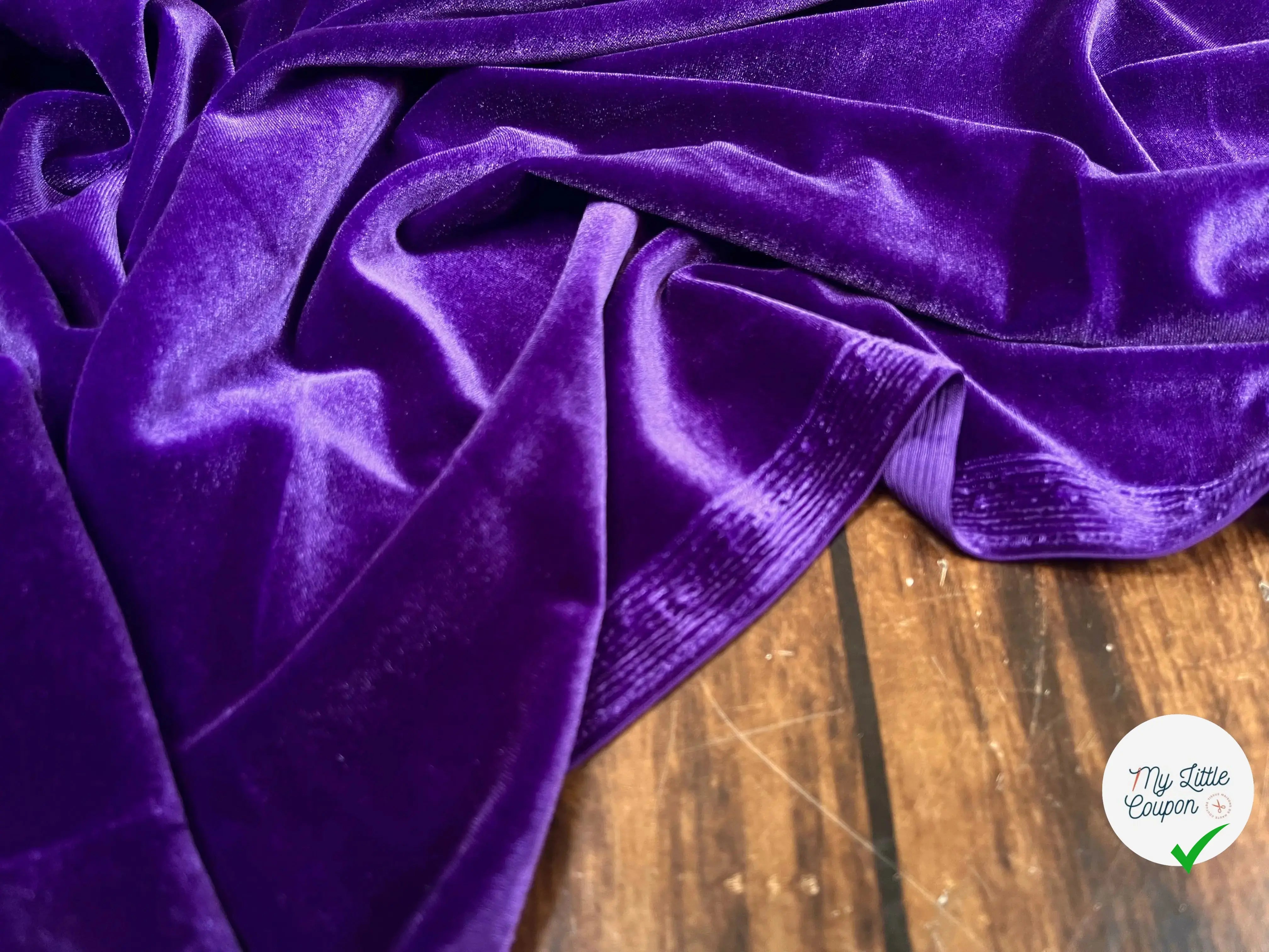 VELOURS CARVICO MAILLE STRETCH VIOLET - My Little Coupon