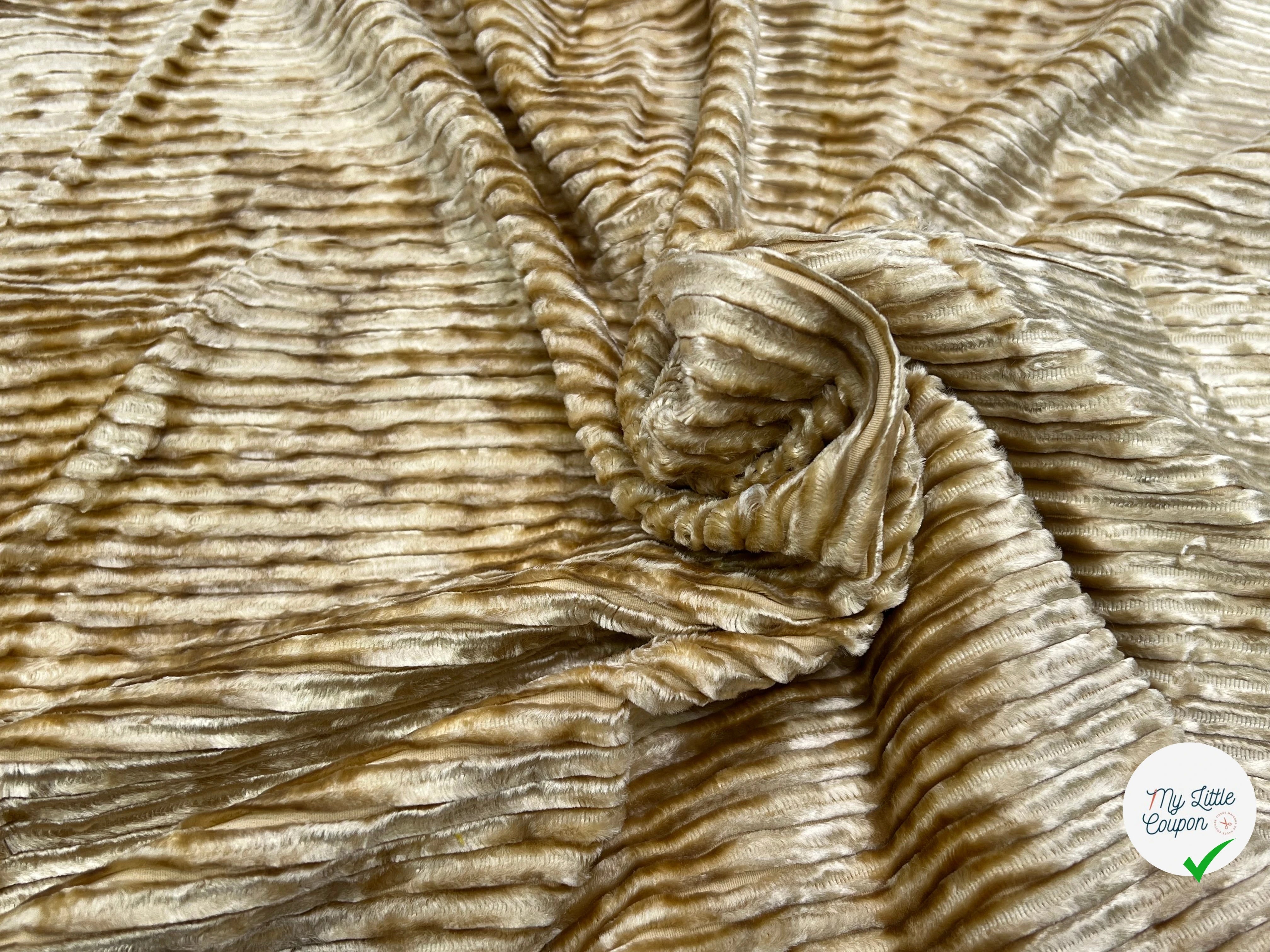 (Chute) VELOURS PUEBELA BEIGE VANILLE 130CM 100% COTON - My Little Coupon