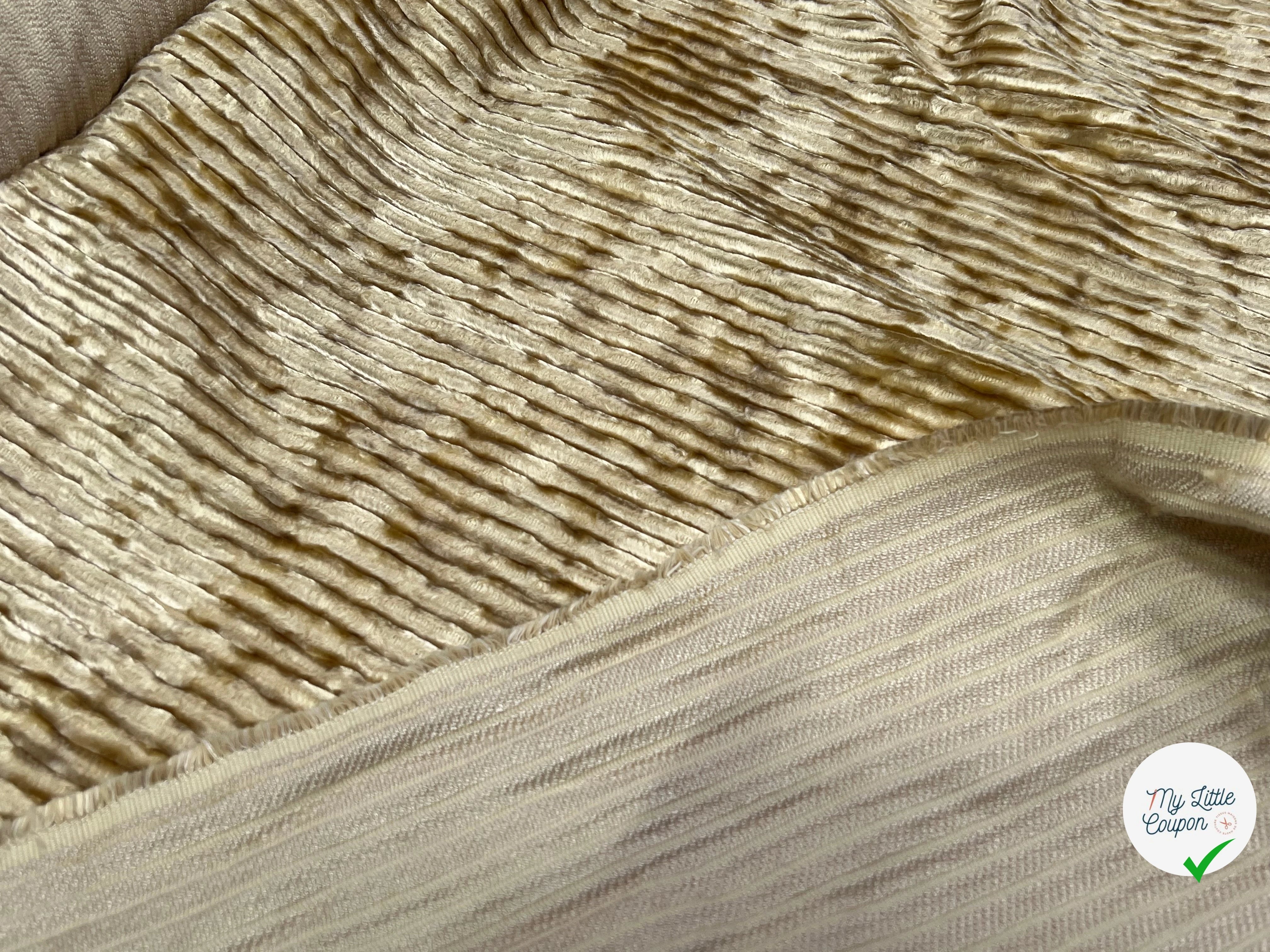 (Chute) VELOURS PUEBELA BEIGE VANILLE 130CM 100% COTON - My Little Coupon