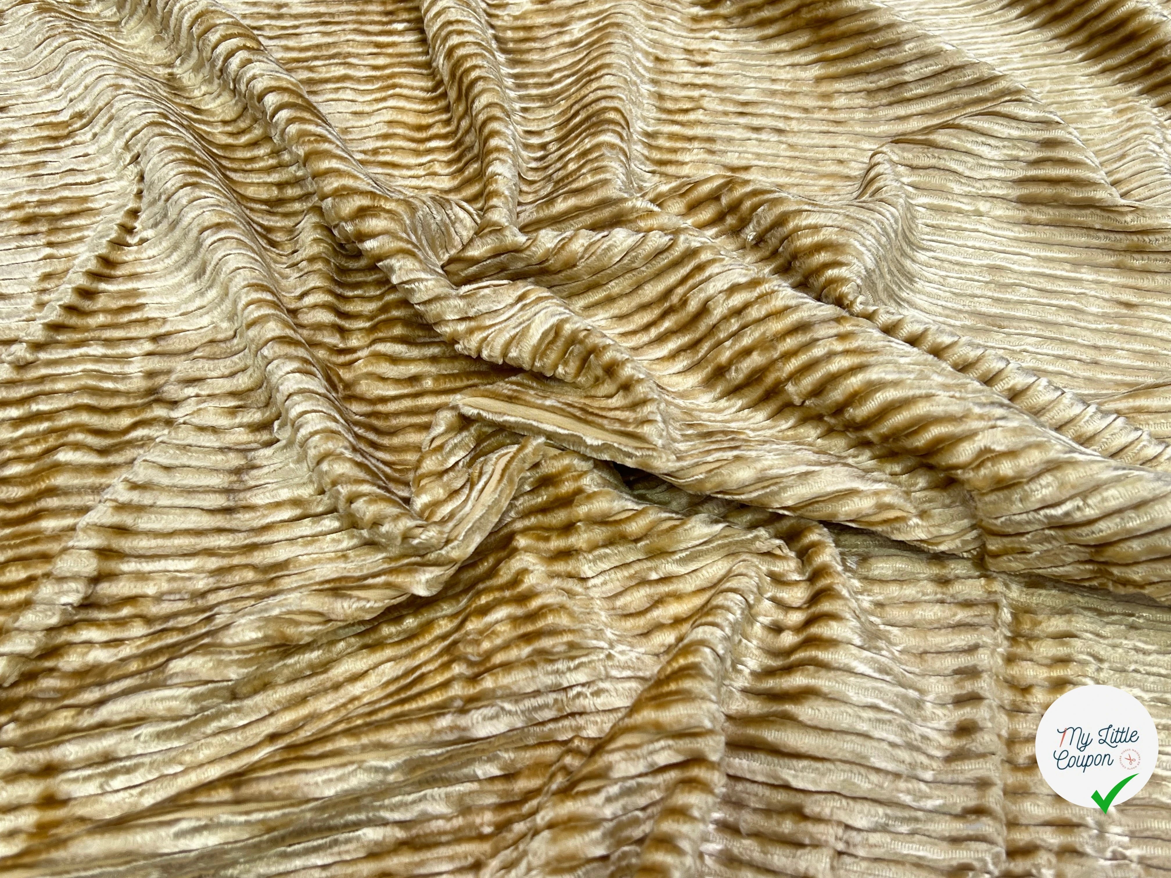 (Chute) VELOURS PUEBELA BEIGE VANILLE 130CM 100% COTON - My Little Coupon