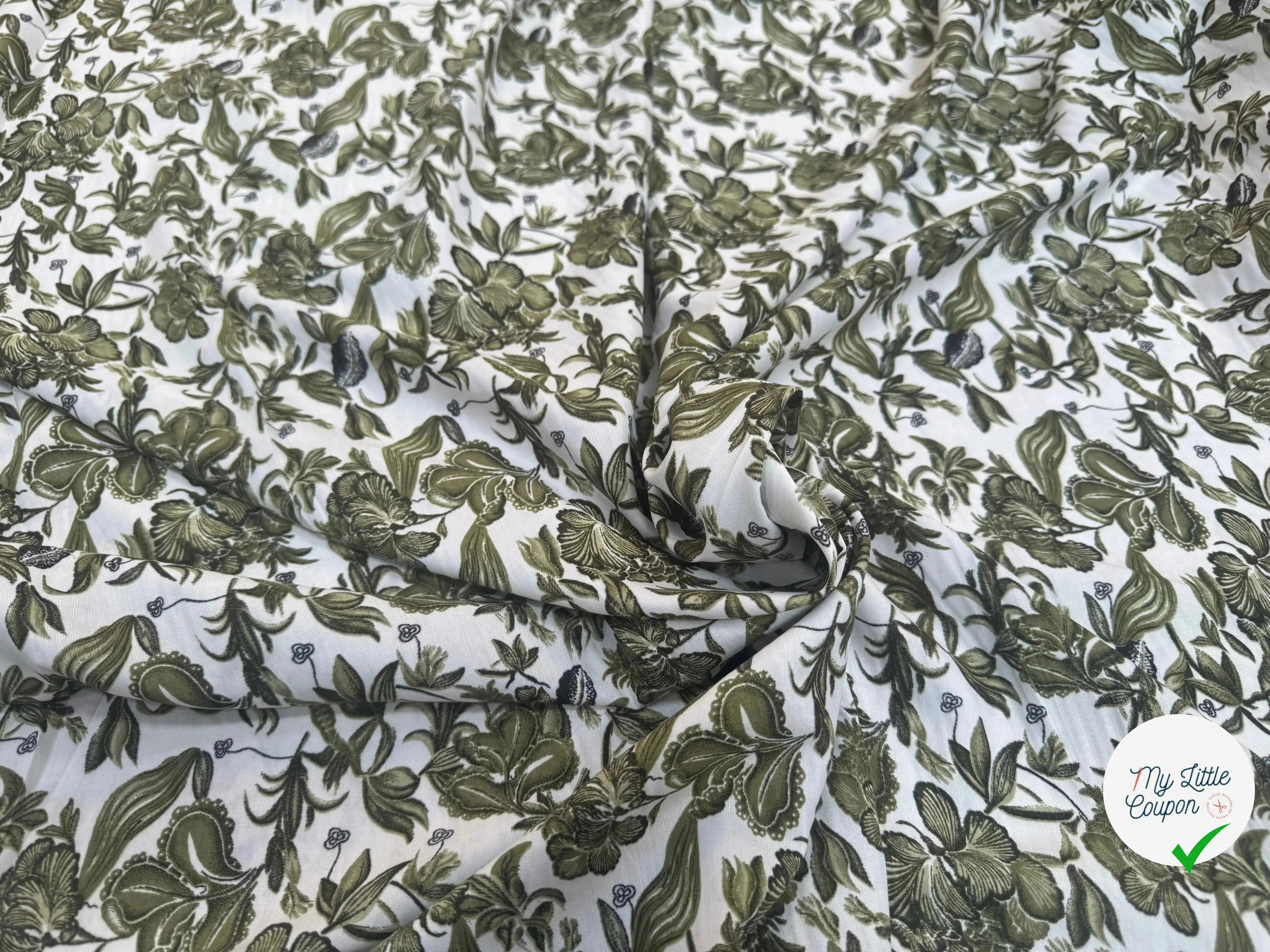 VISCOSE À MOTIFS MALLOW MATCHA - My Little Coupon