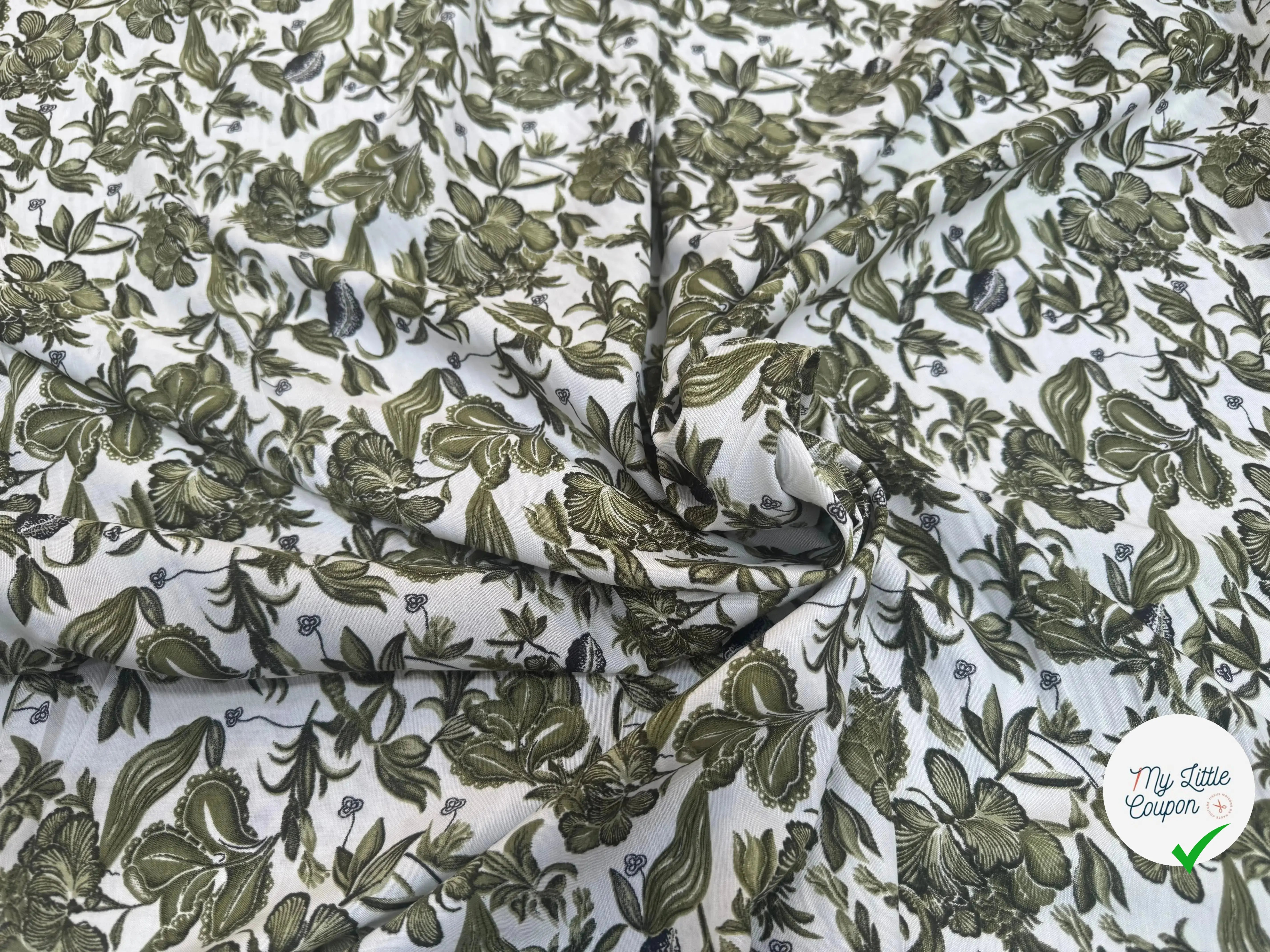 VISCOSE À MOTIFS MALLOW MATCHA - My Little Coupon