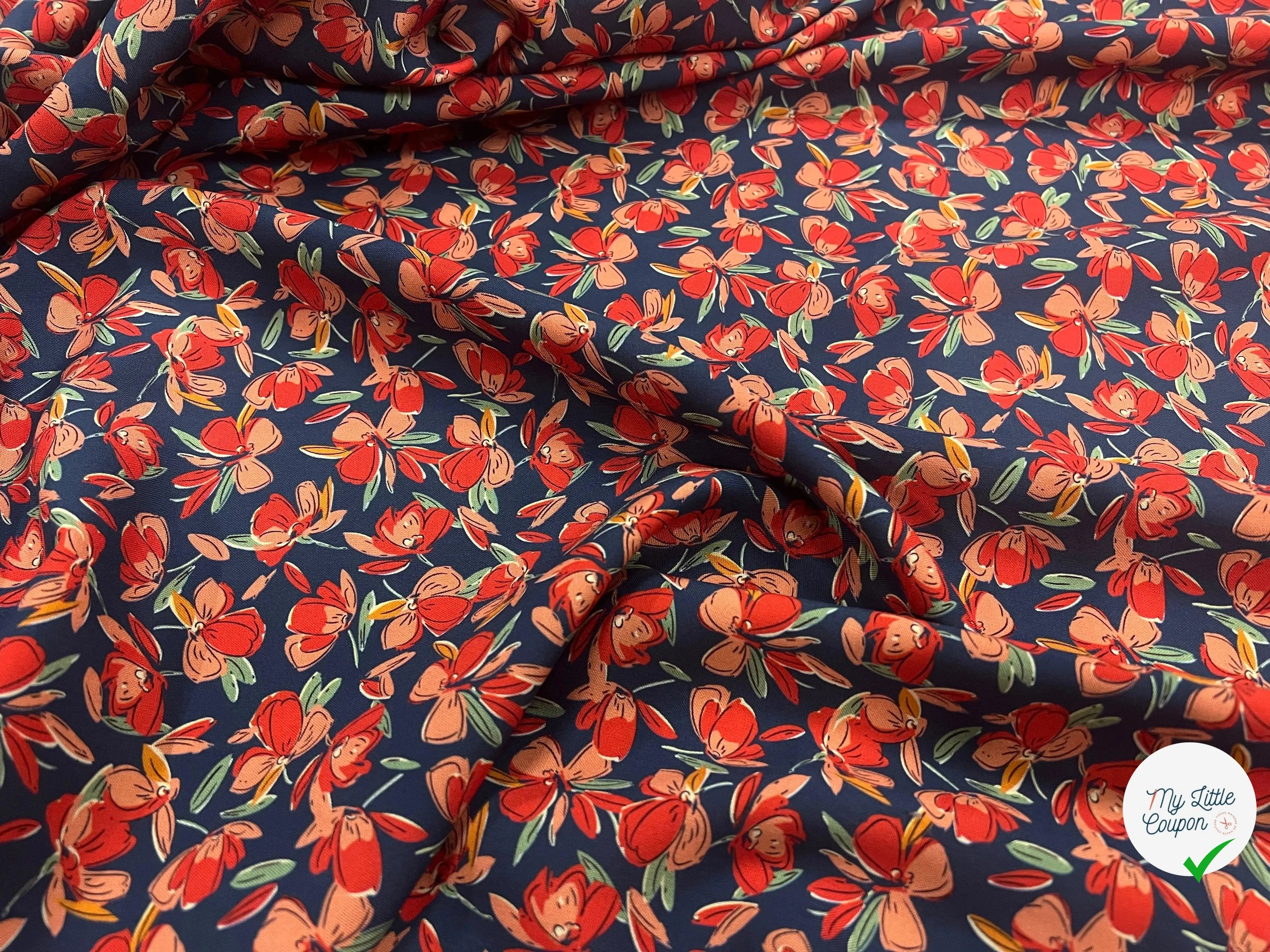 VISCOSE BLOSSOM MARINE PRINT - My Little Coupon