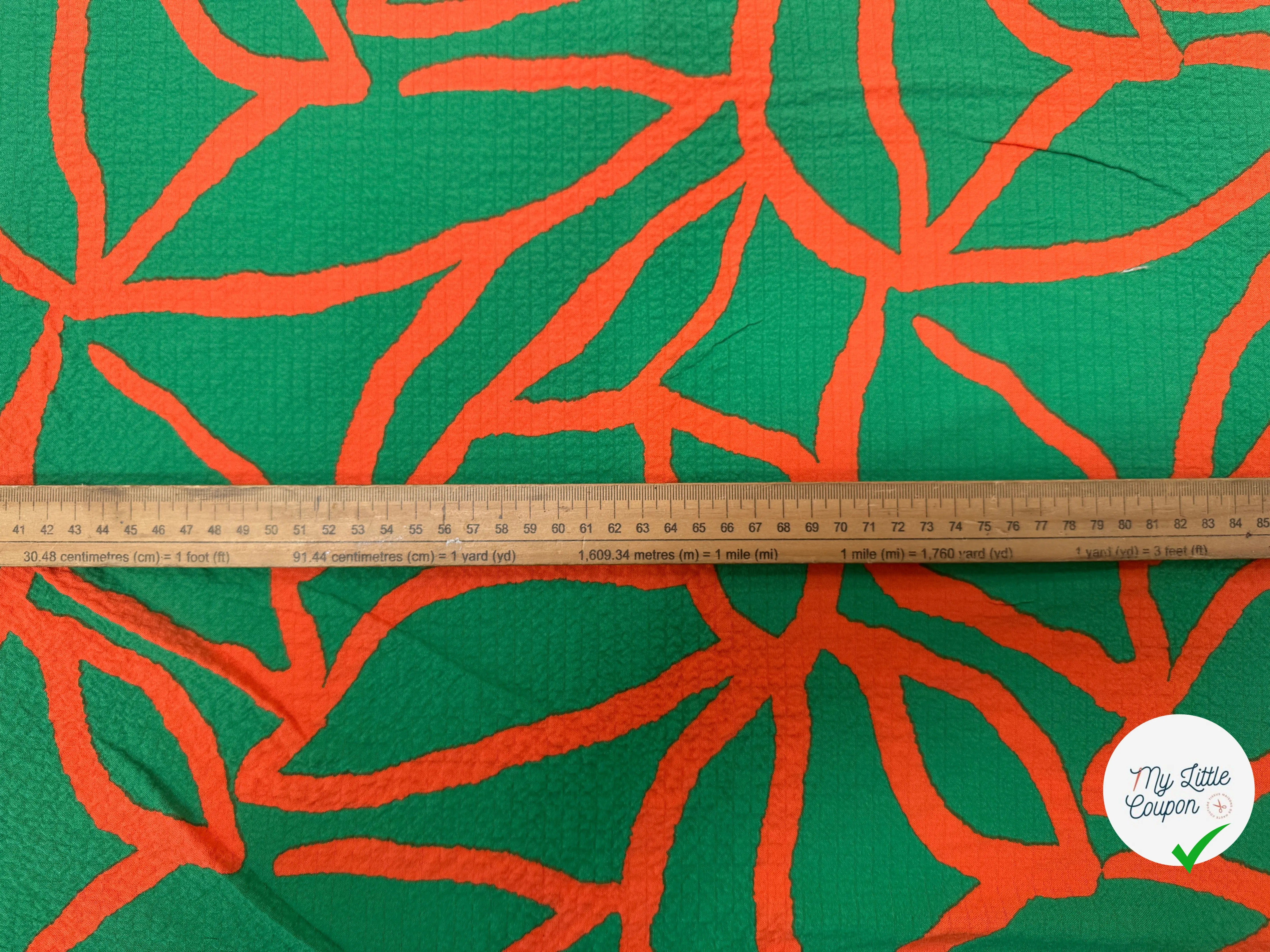 (Chute) VISCOSE BUBBLE TISSU IMPRIMÉ ABSTRAIT VERT - My Little Coupon