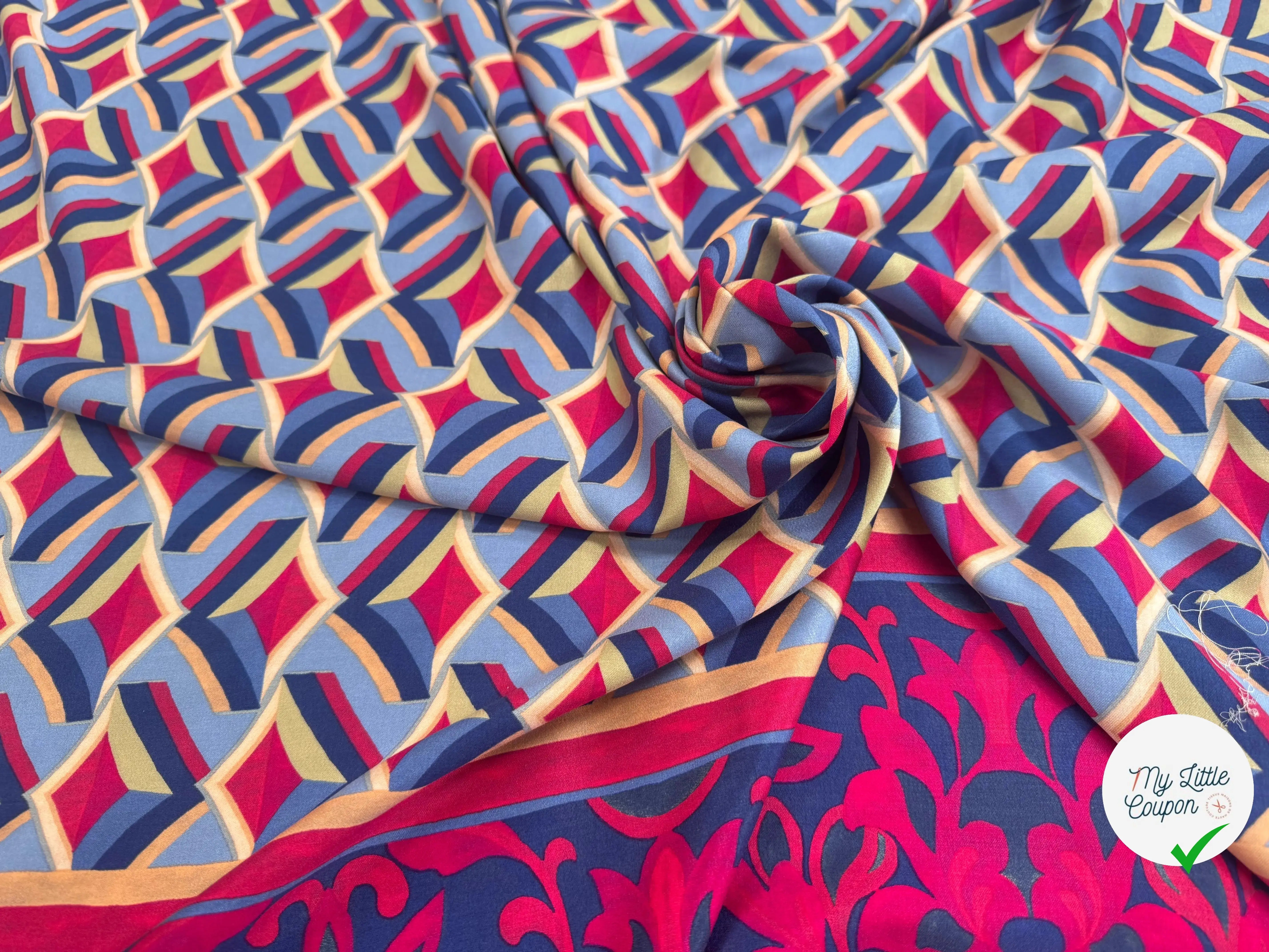 VISCOSE GÉOMÉTRIQUE ROYALE AVEC BASE - My Little Coupon
