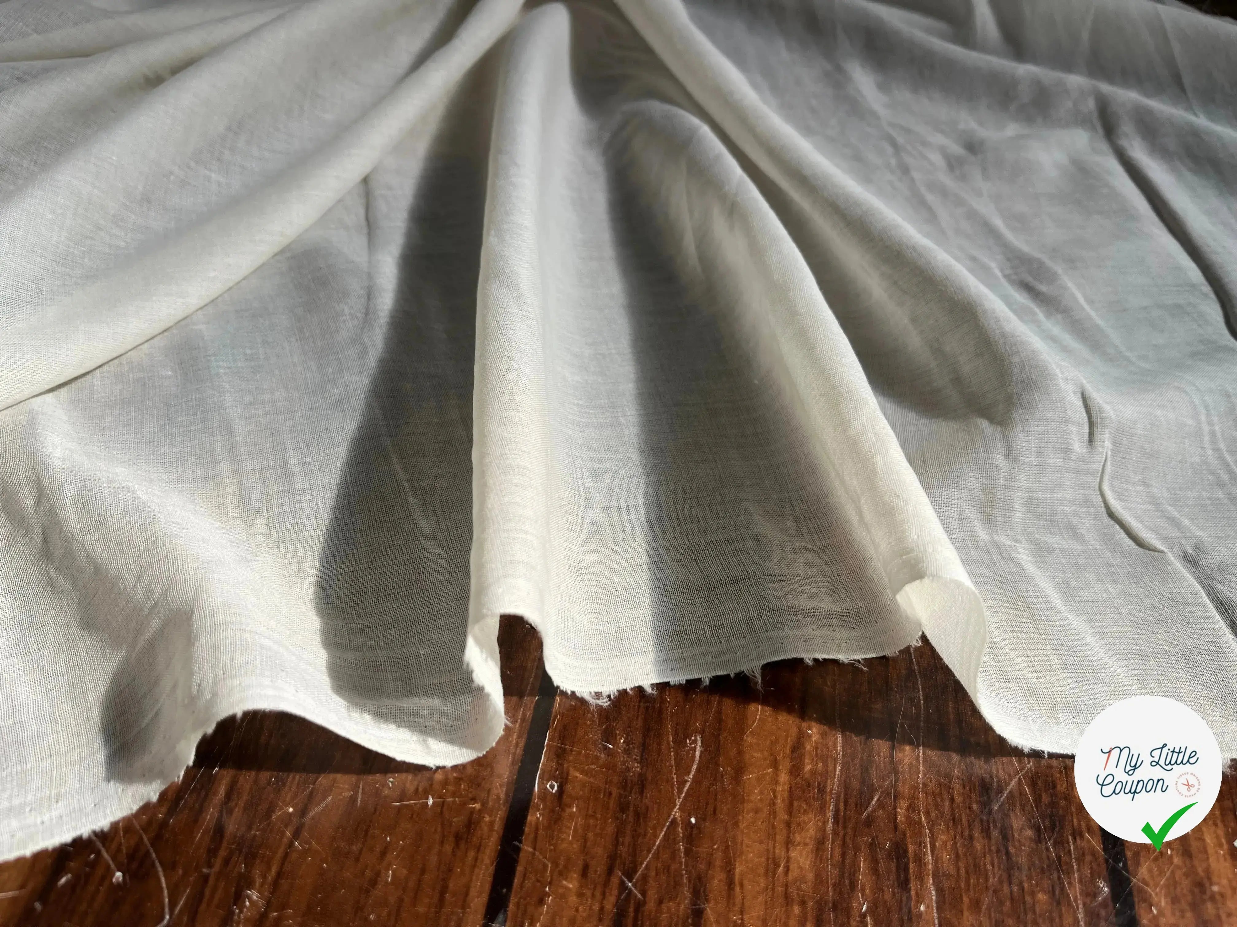 VOILE DE COTON COULEUR NATURELLE UNI - My Little Coupon