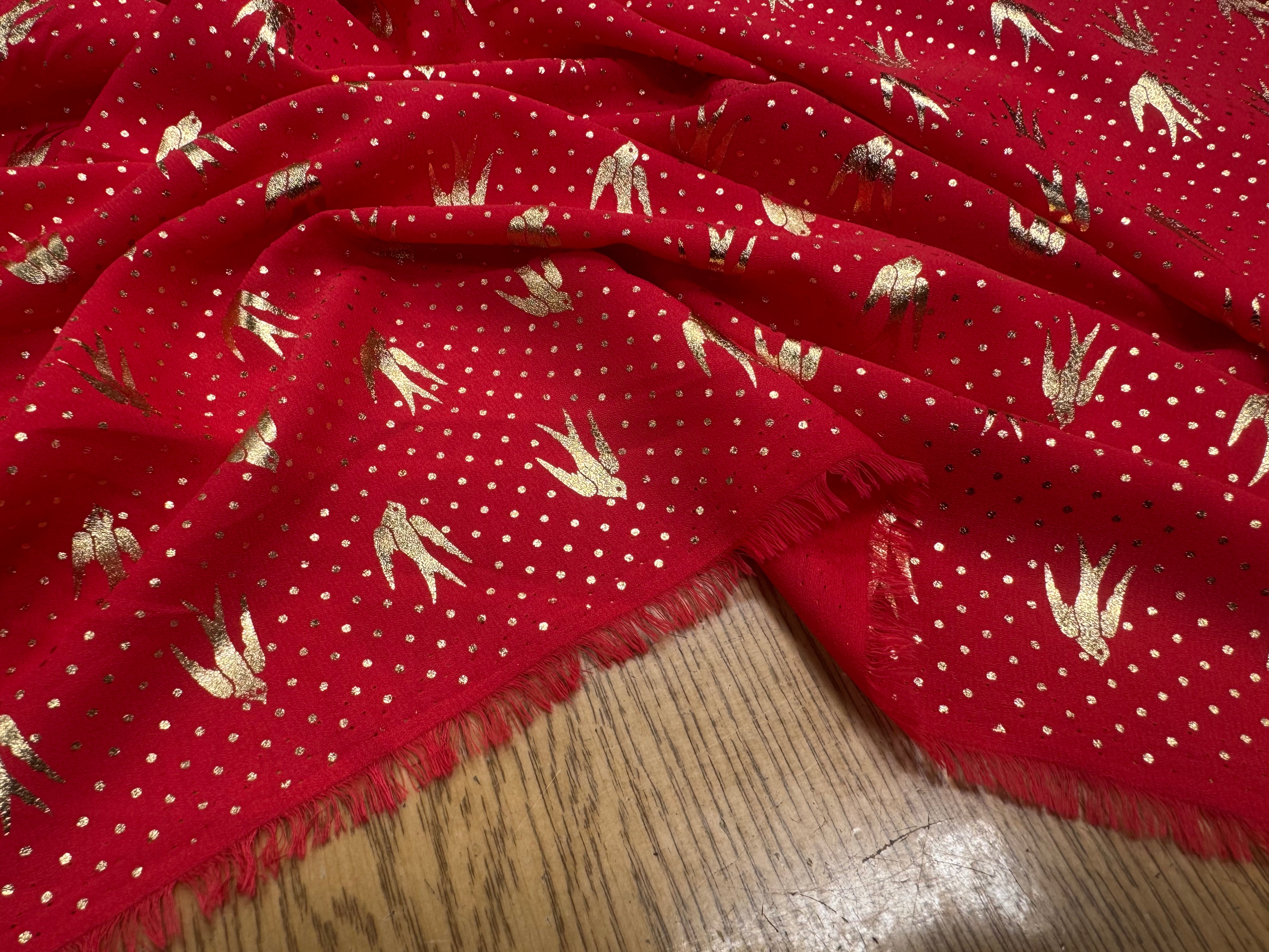 WOOLPEACH FOND ROUGE POIDS OISEAUX DORÉS - My Little Coupon