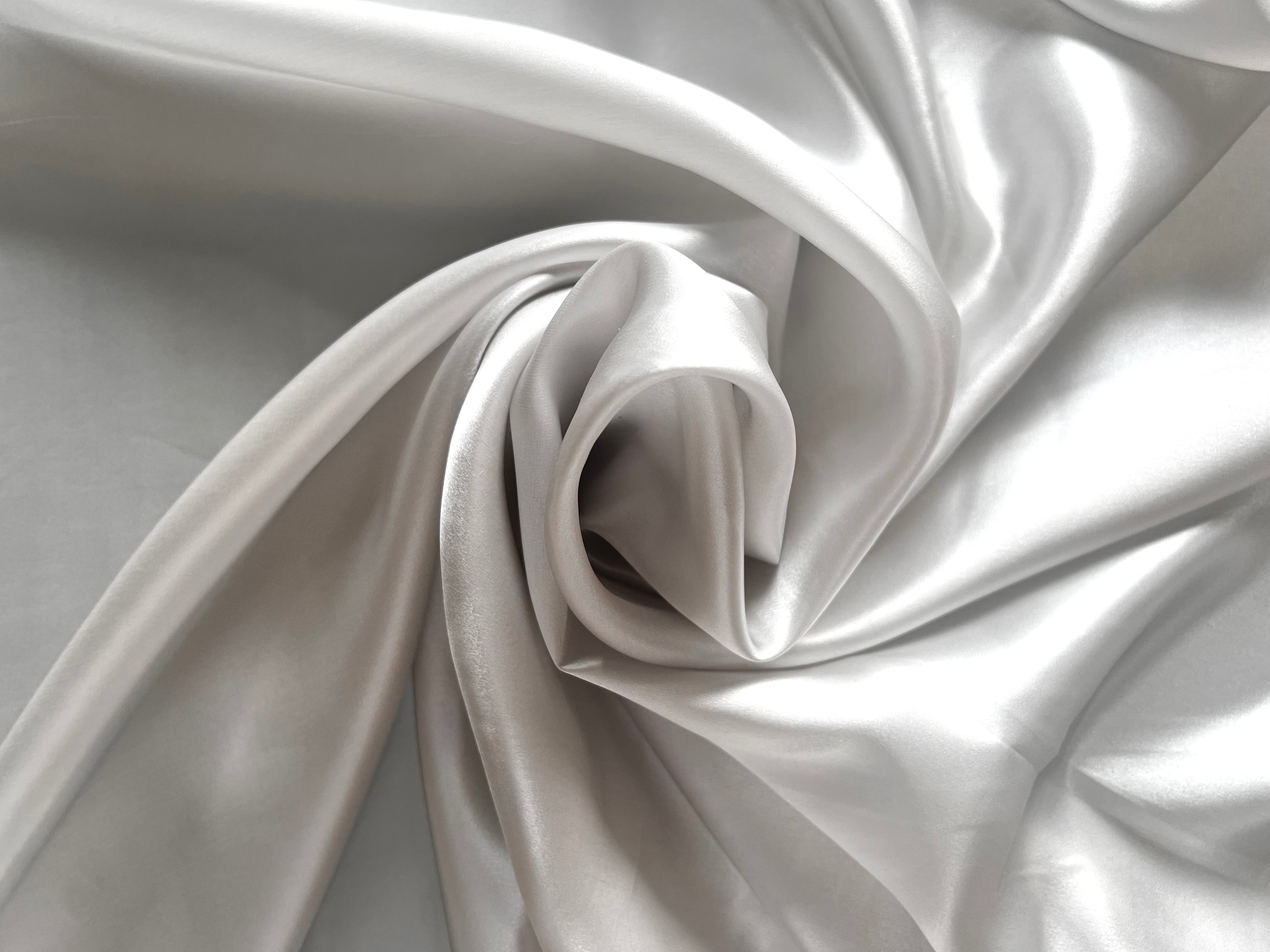 (Chute)SATIN DE SOIE UNI ARGENTE - My Little Coupon