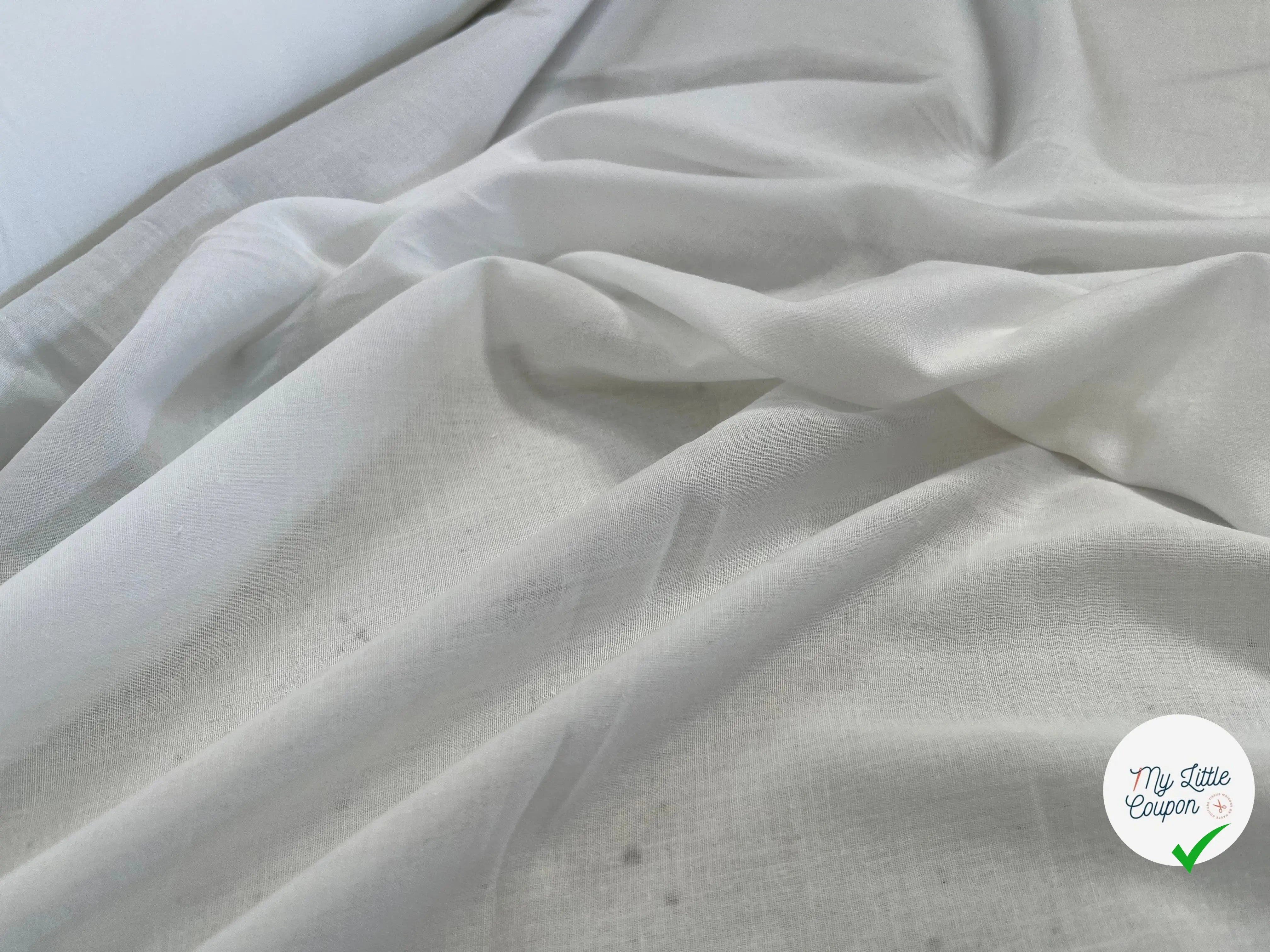 (Chute)VOILE DE COTON UNI BLANC SAINT GALL - My Little Coupon