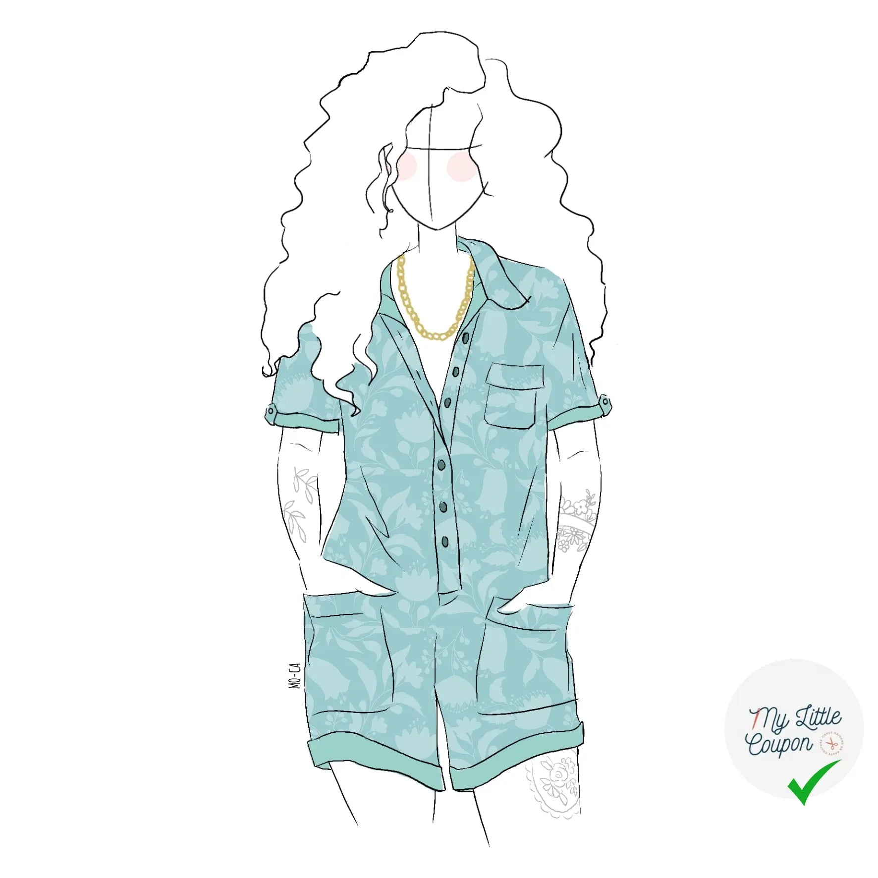 Combinaison/Chemise Courtney - Tailles 50 à 60 - My Little Coupon