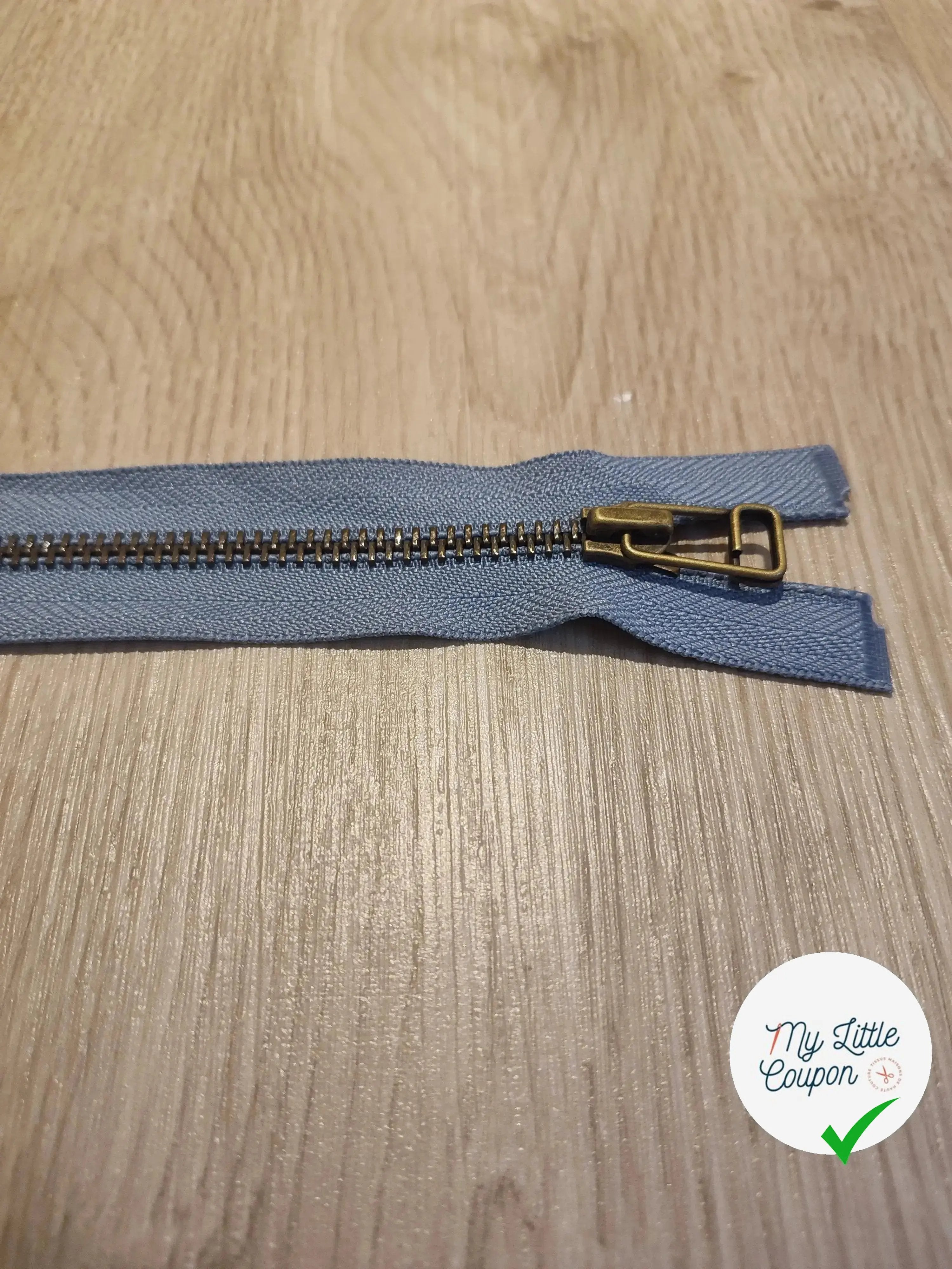 FERMETURE RIRI METAL SÉPARABLE 90CM BLEU - My Little Coupon