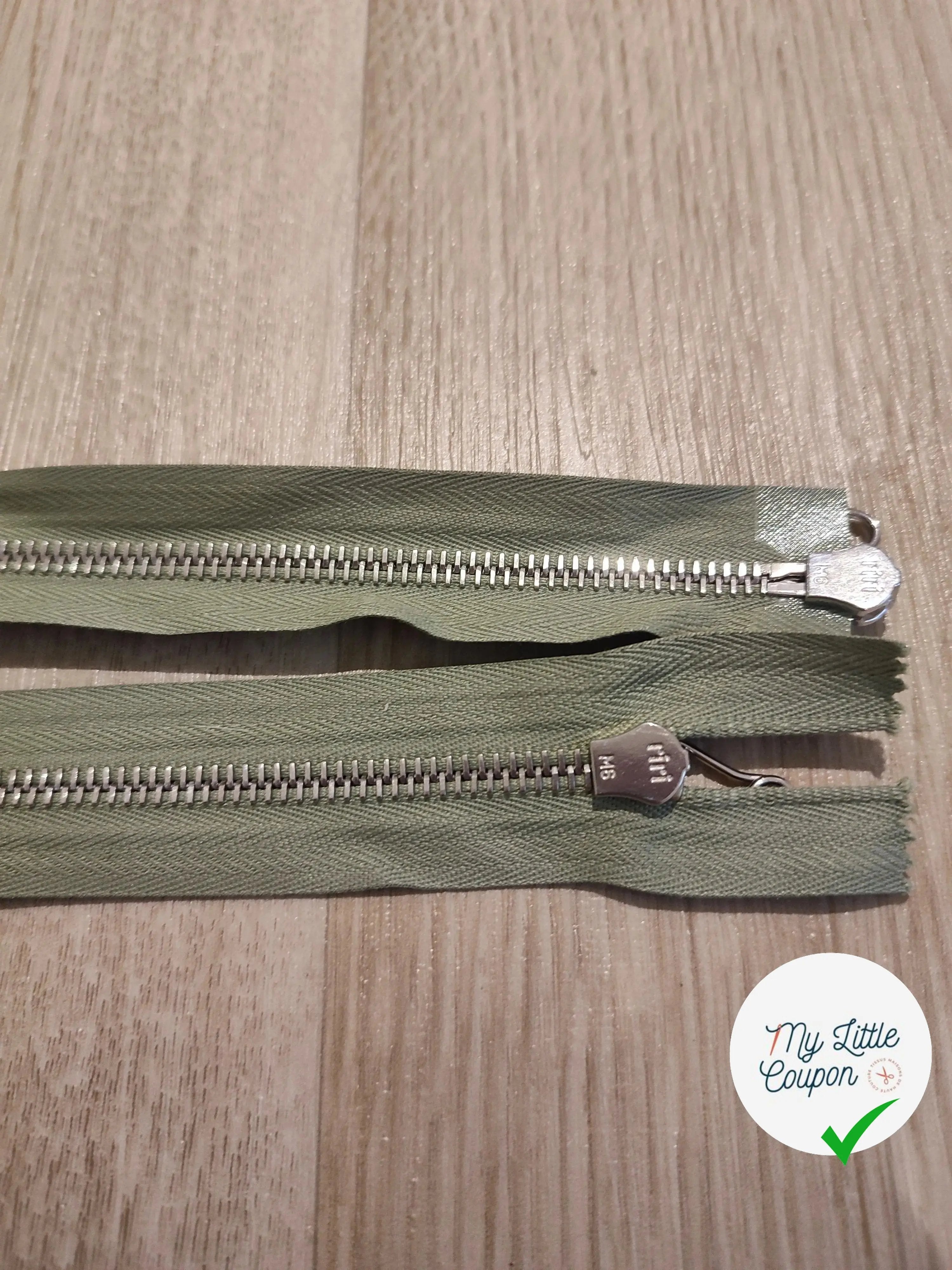 FERMETURE RIRI METAL NON SÉPARABLE DOUBLE CHEMINS 80CM VERT CLAIR - My Little Coupon