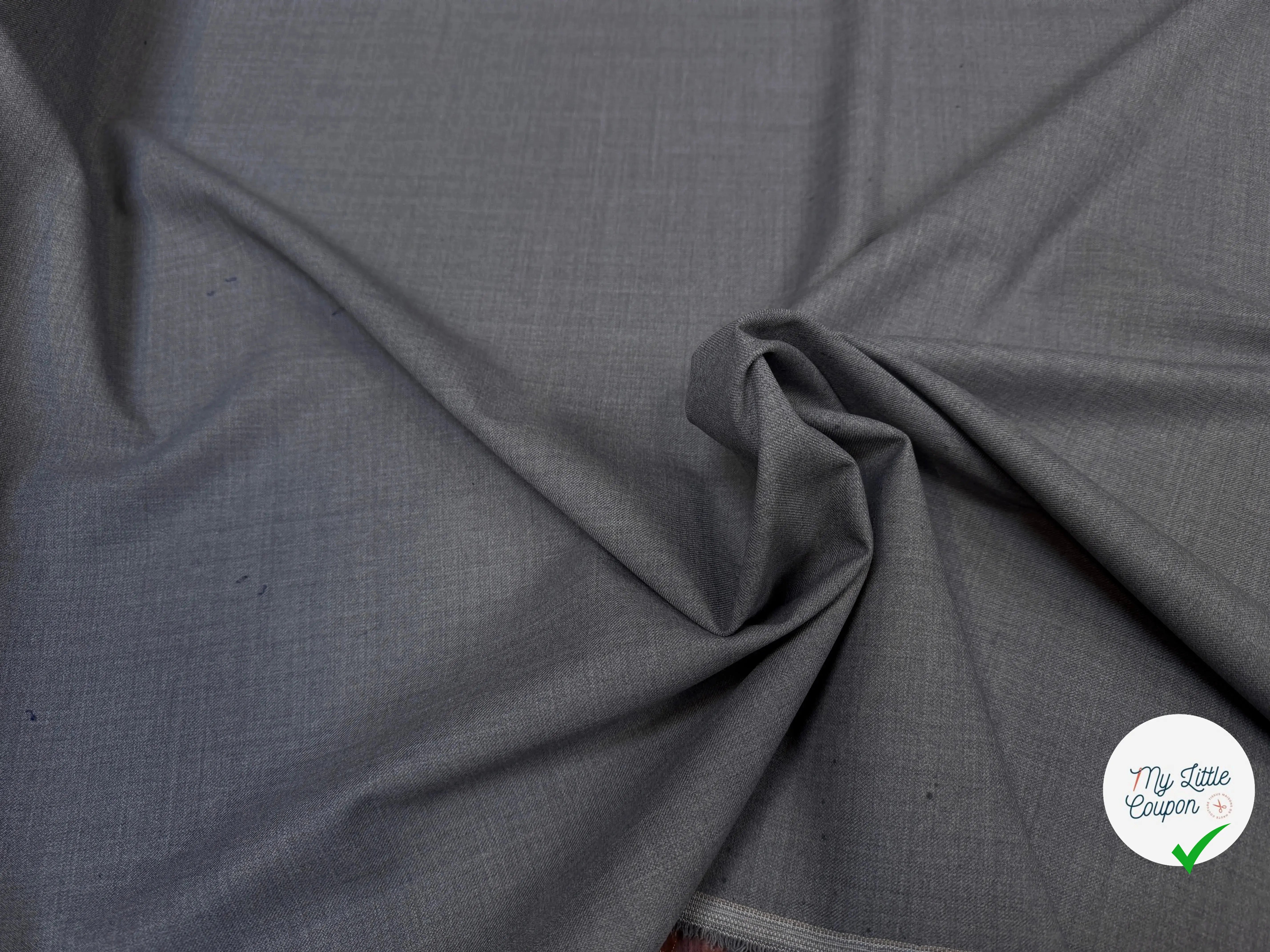 DRAPERIE SERGÉE SUPER 100 GRIS CARREMAN STRETCH - My Little Coupon