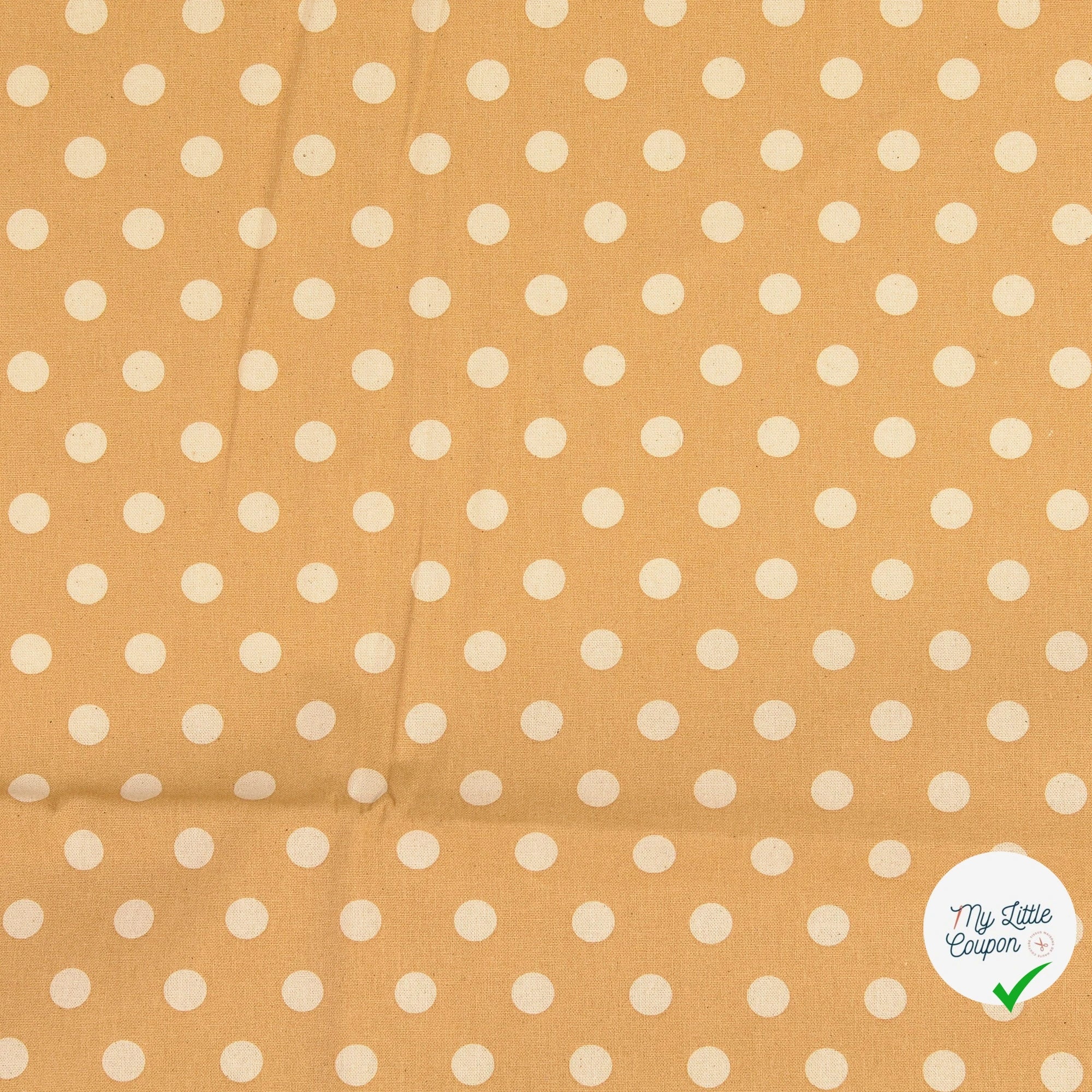 Cretonne de coton à pois beige - My Little Coupon