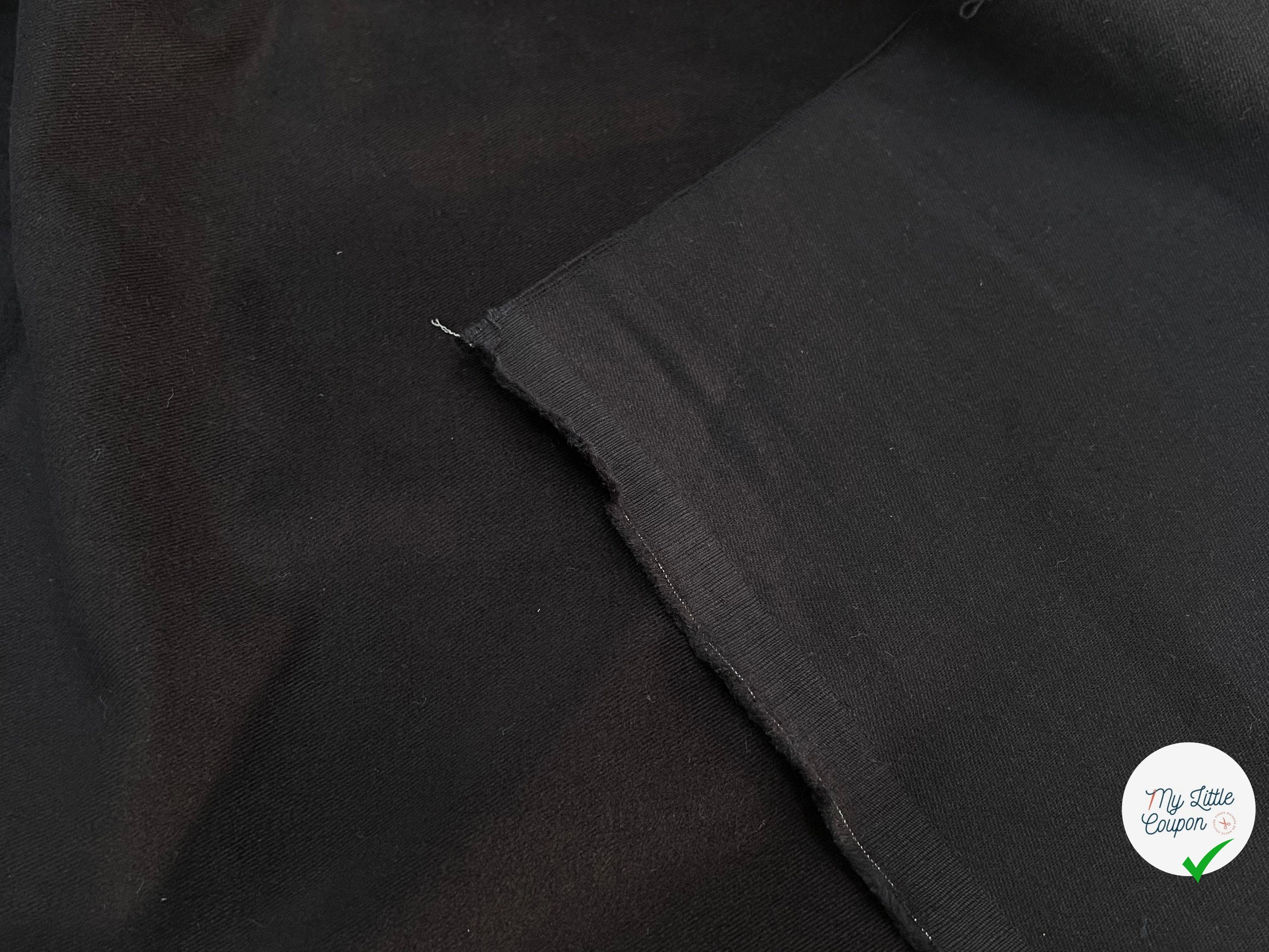 DENIM COTON GRATTÉ EFFET DUVETEUX NOIR PEAU DE PÊCHE 97% COTON 145CM - My Little Coupon