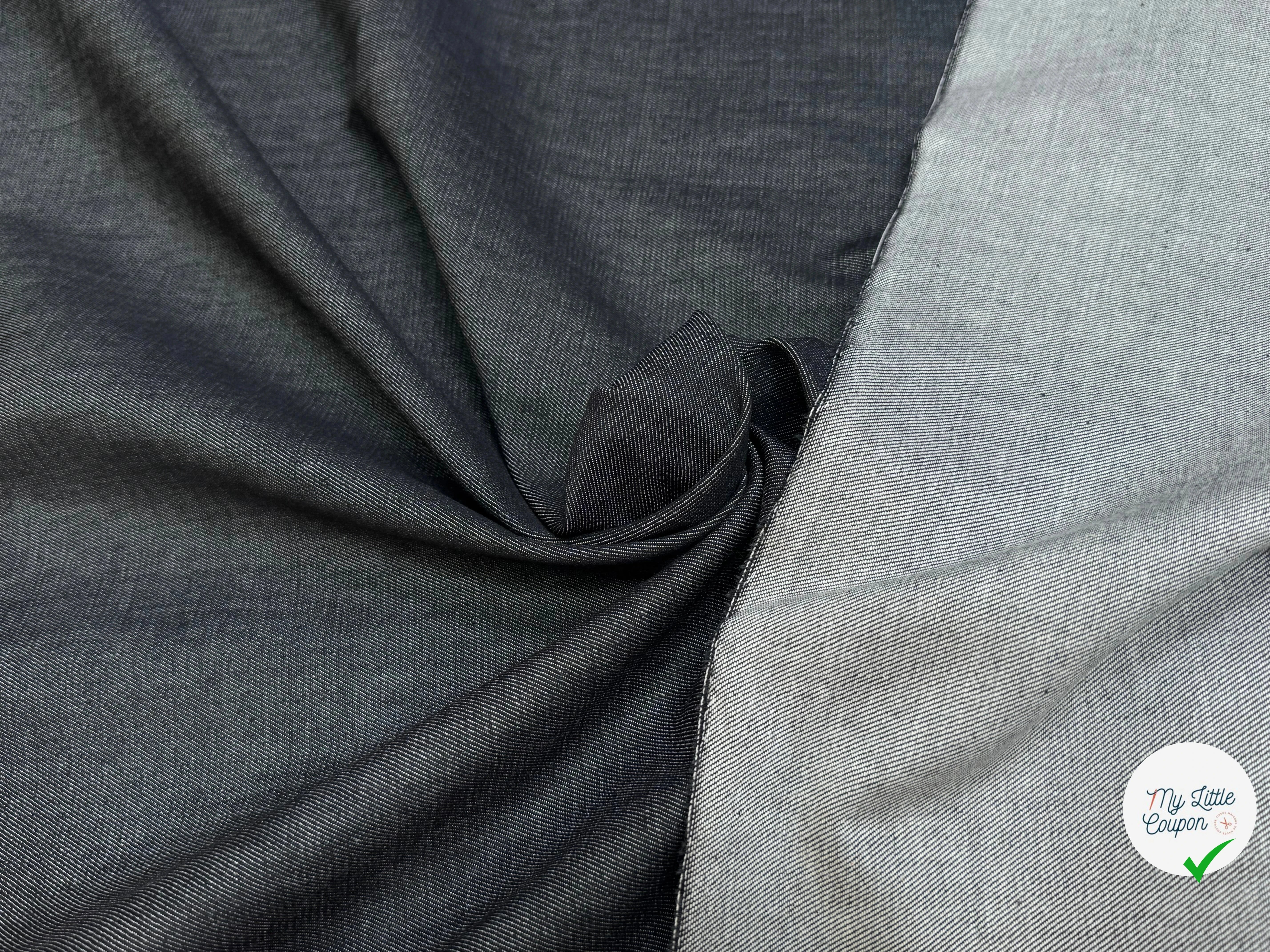 DENIM COTON LÉGÈREMENT STRETCH UNIVERSE/ANTRACITE 99% COTON - My Little Coupon