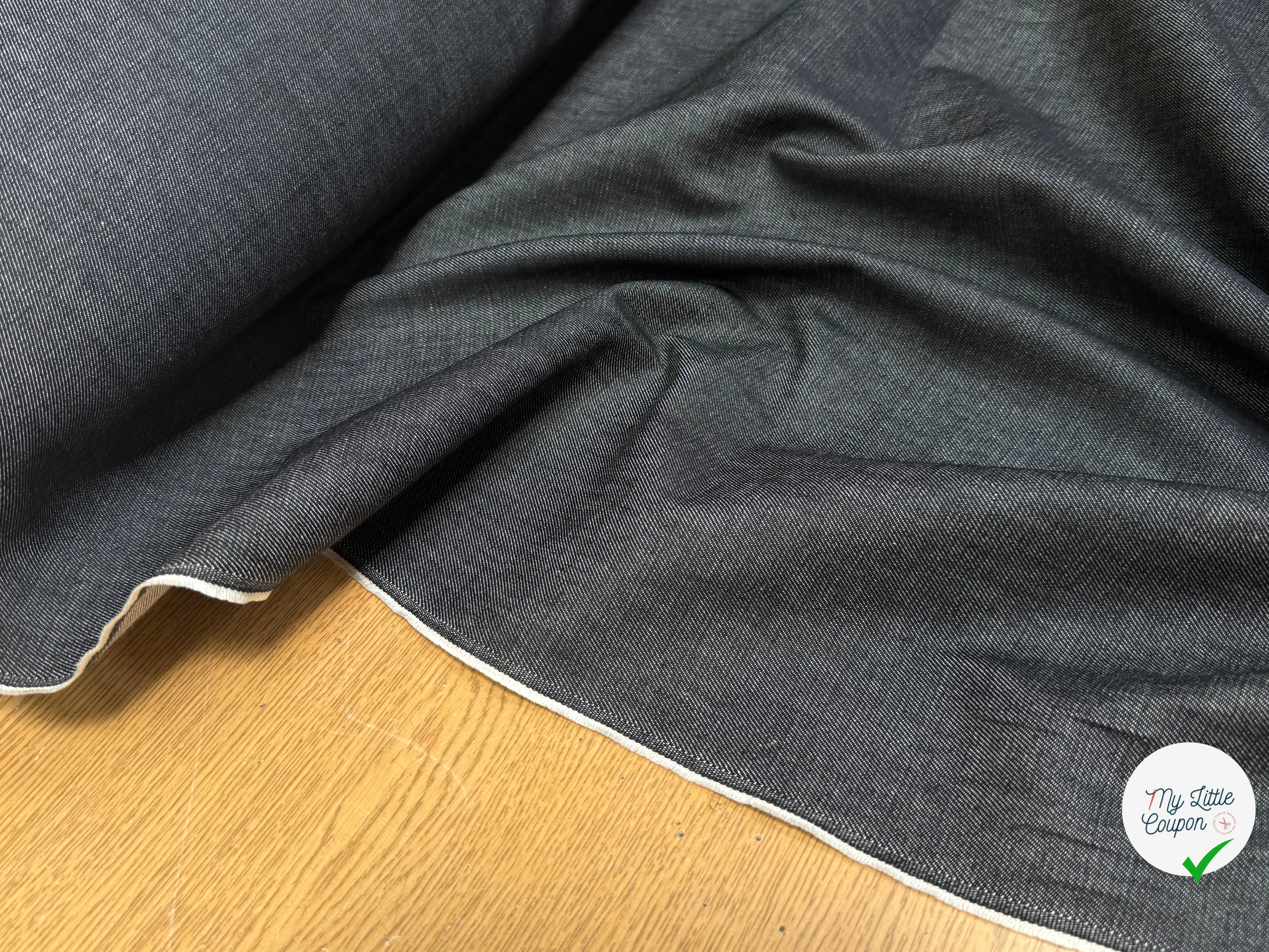 DENIM COTON LÉGÈREMENT STRETCH UNIVERSE/ANTRACITE 99% COTON - My Little Coupon