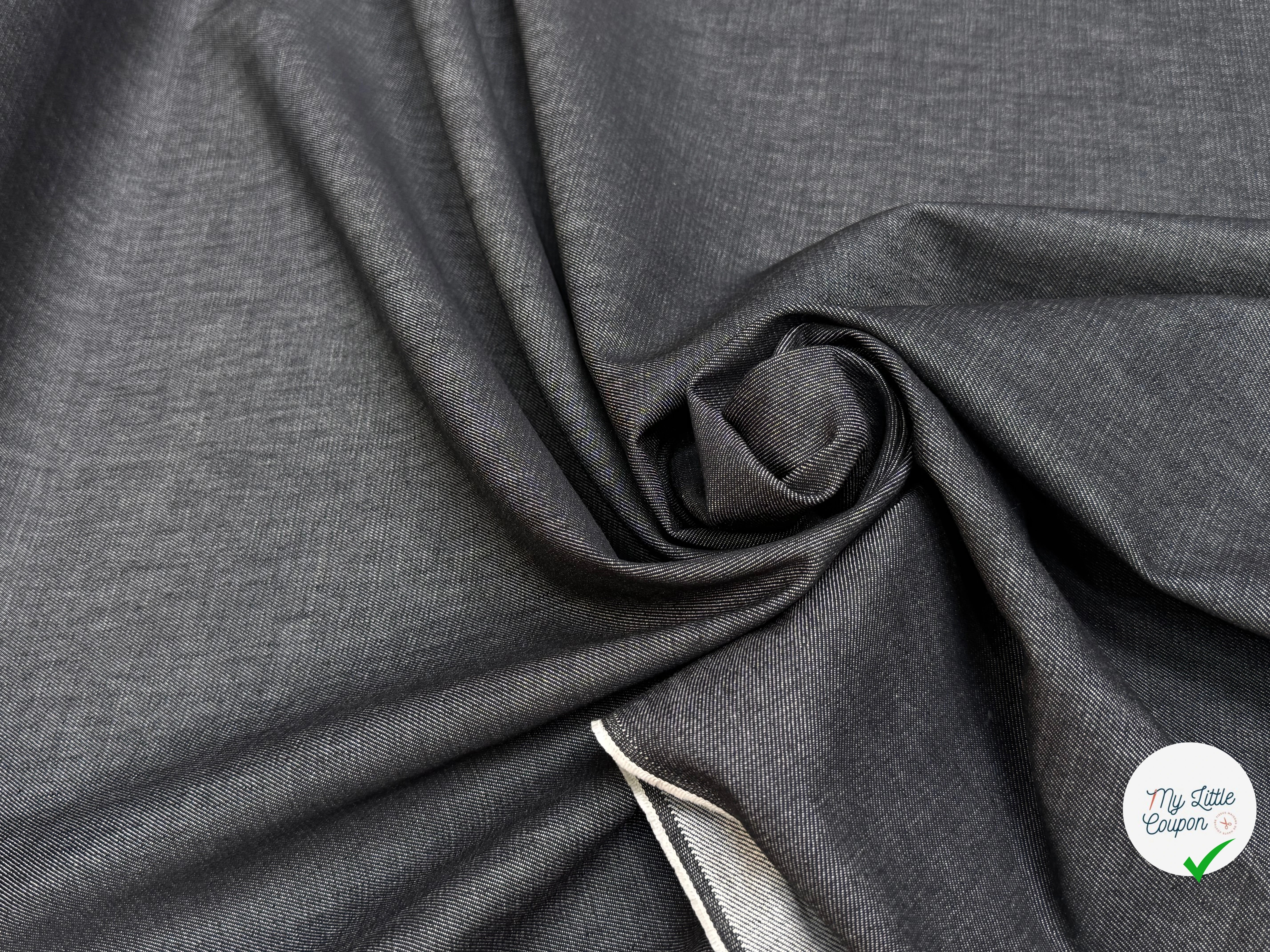 DENIM COTON LÉGÈREMENT STRETCH UNIVERSE/ANTRACITE 99% COTON - My Little Coupon