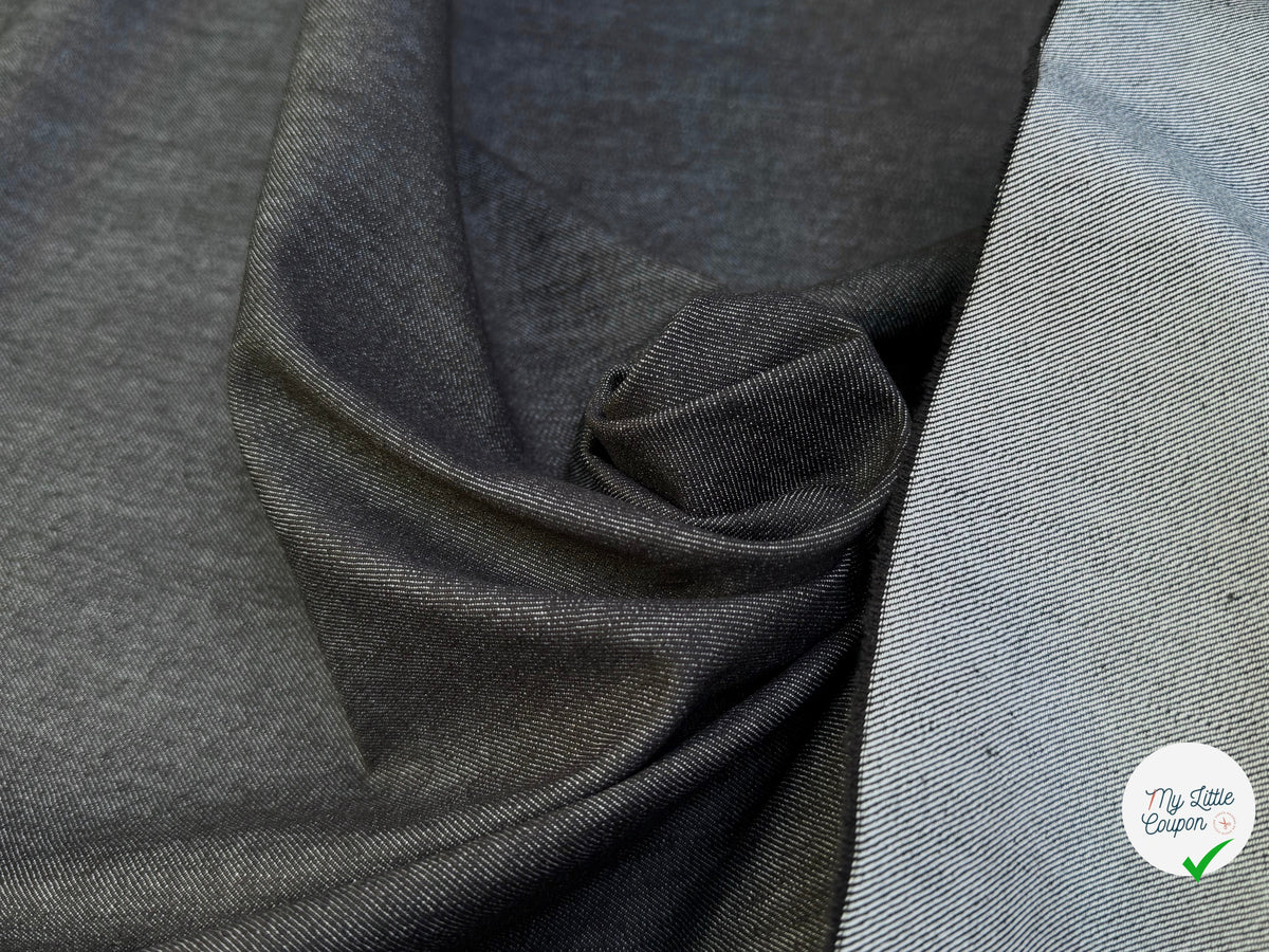 DENIM COTON NOIR ANTHRACITE LÉGÈREMENT STRETCH 78% COTON - My Little Coupon