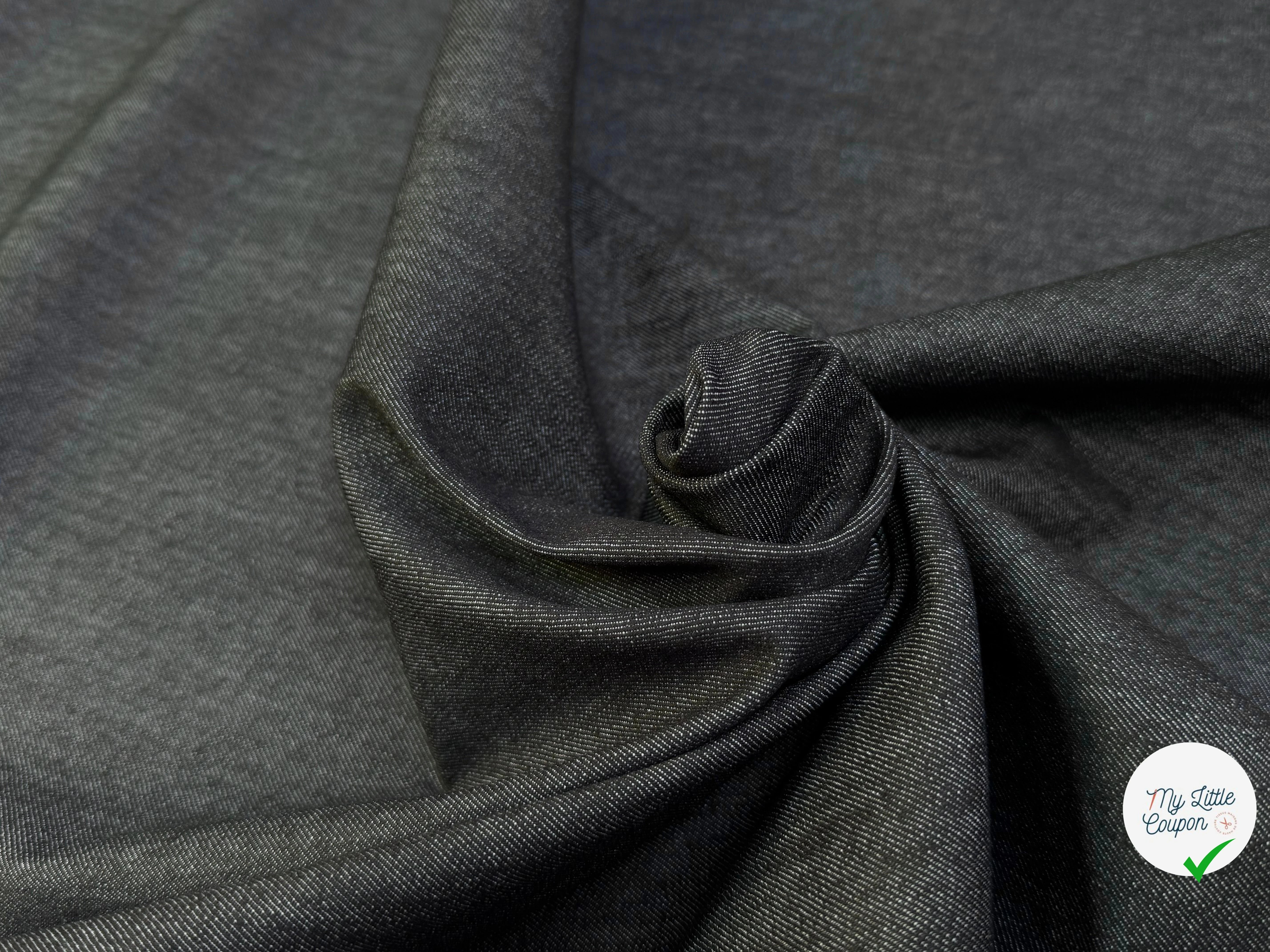 DENIM COTON NOIR ANTHRACITE LÉGÈREMENT STRETCH 78% COTON - My Little Coupon