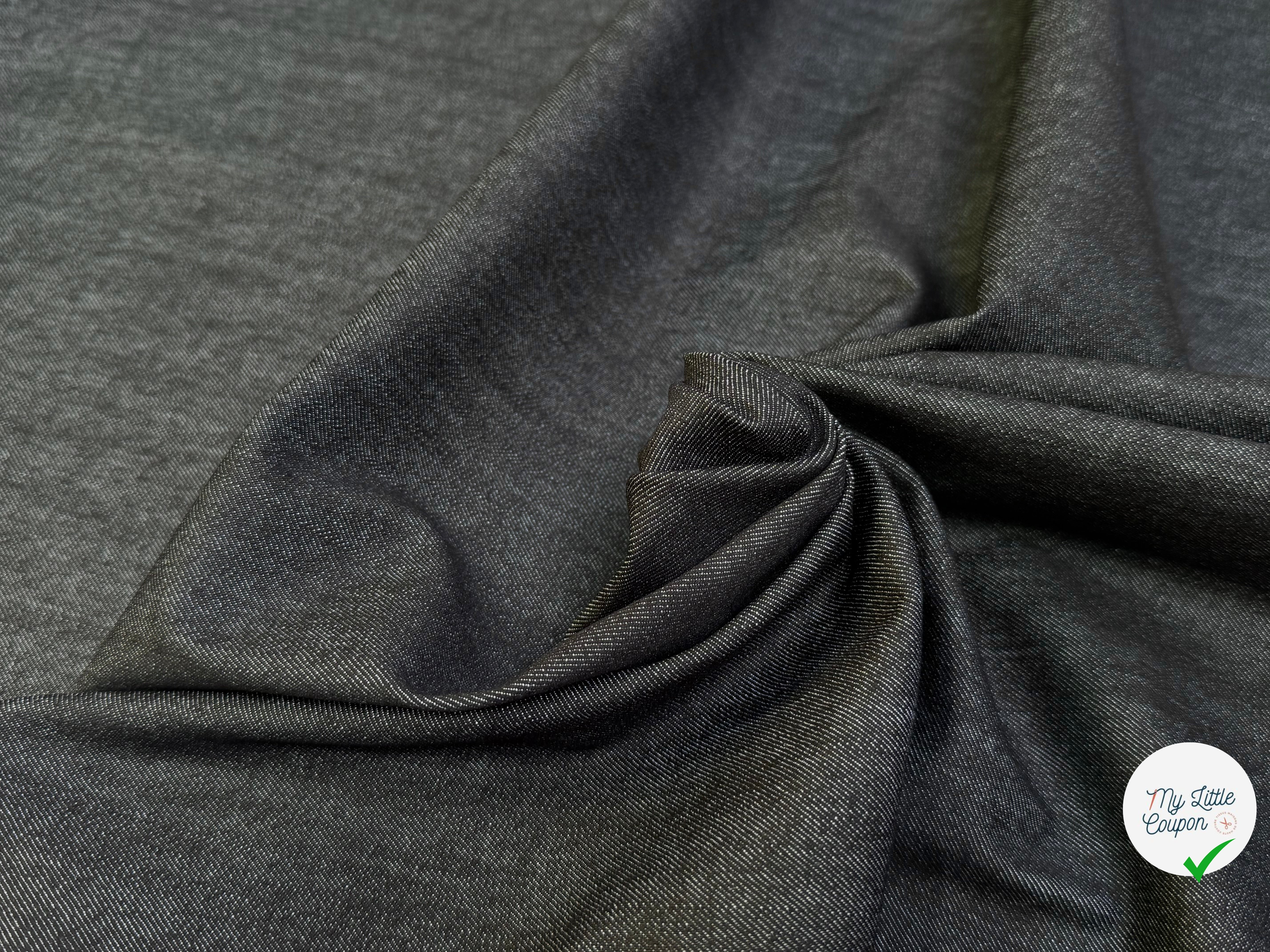 DENIM COTON NOIR ANTHRACITE LÉGÈREMENT STRETCH 78% COTON - My Little Coupon