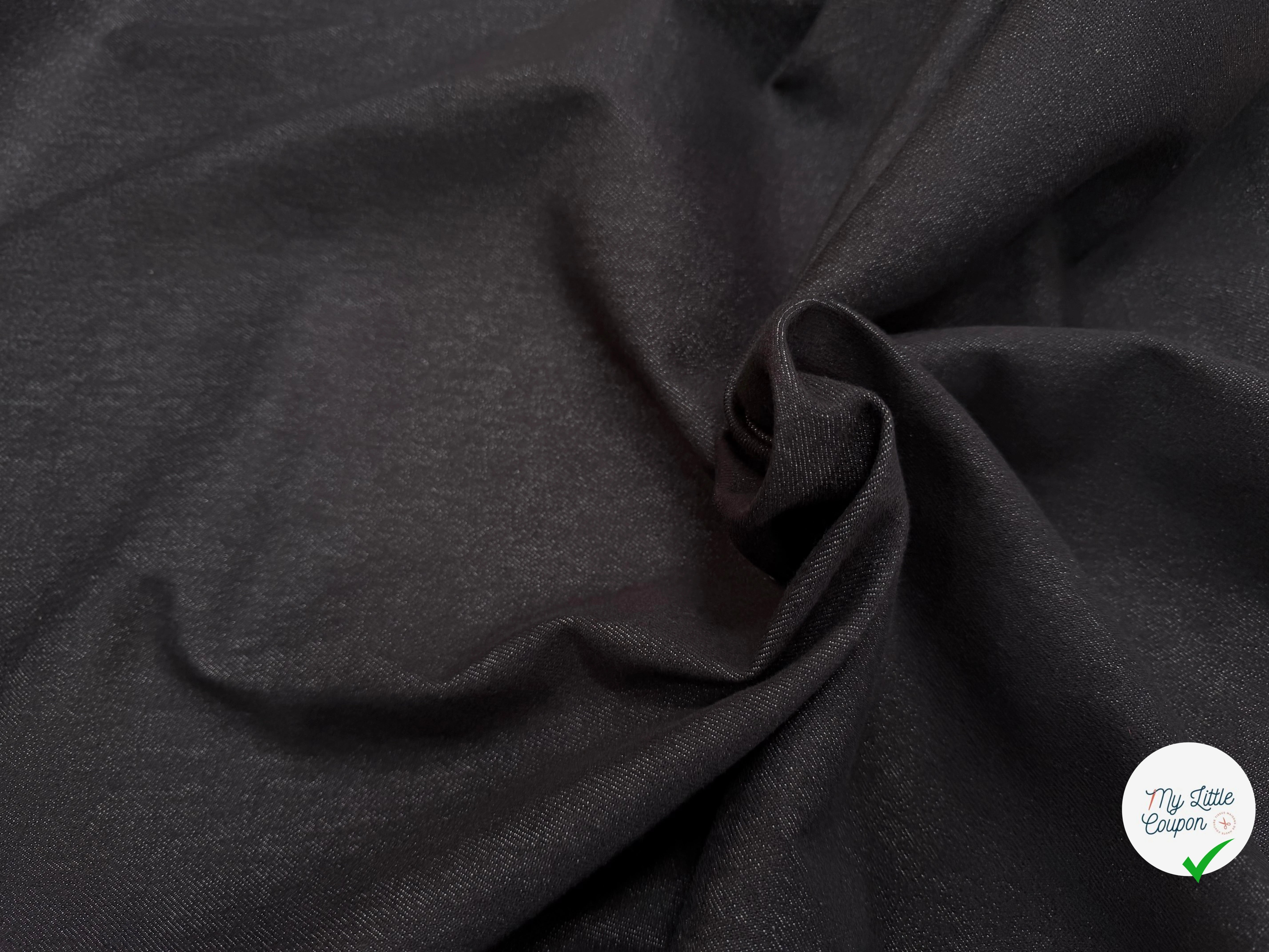 DENIM NOIR LEGREMENT STRETCH QUALITÉ COUTURE - My Little Coupon